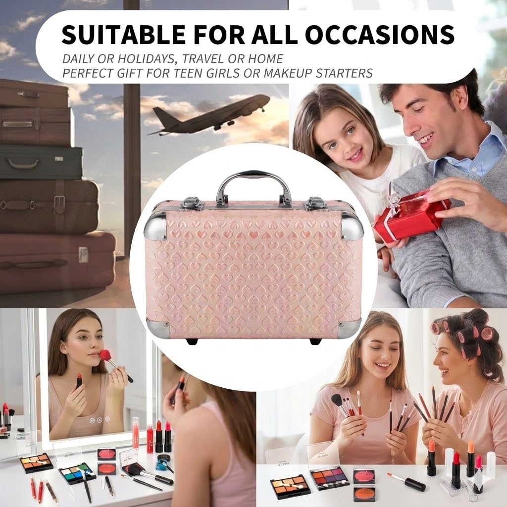 SET DE MAQUILLAJE HOT SUGAR ALL IN ONE PARA ADOLESCENTES COLOR ROSA CON CORAZÓN - 5