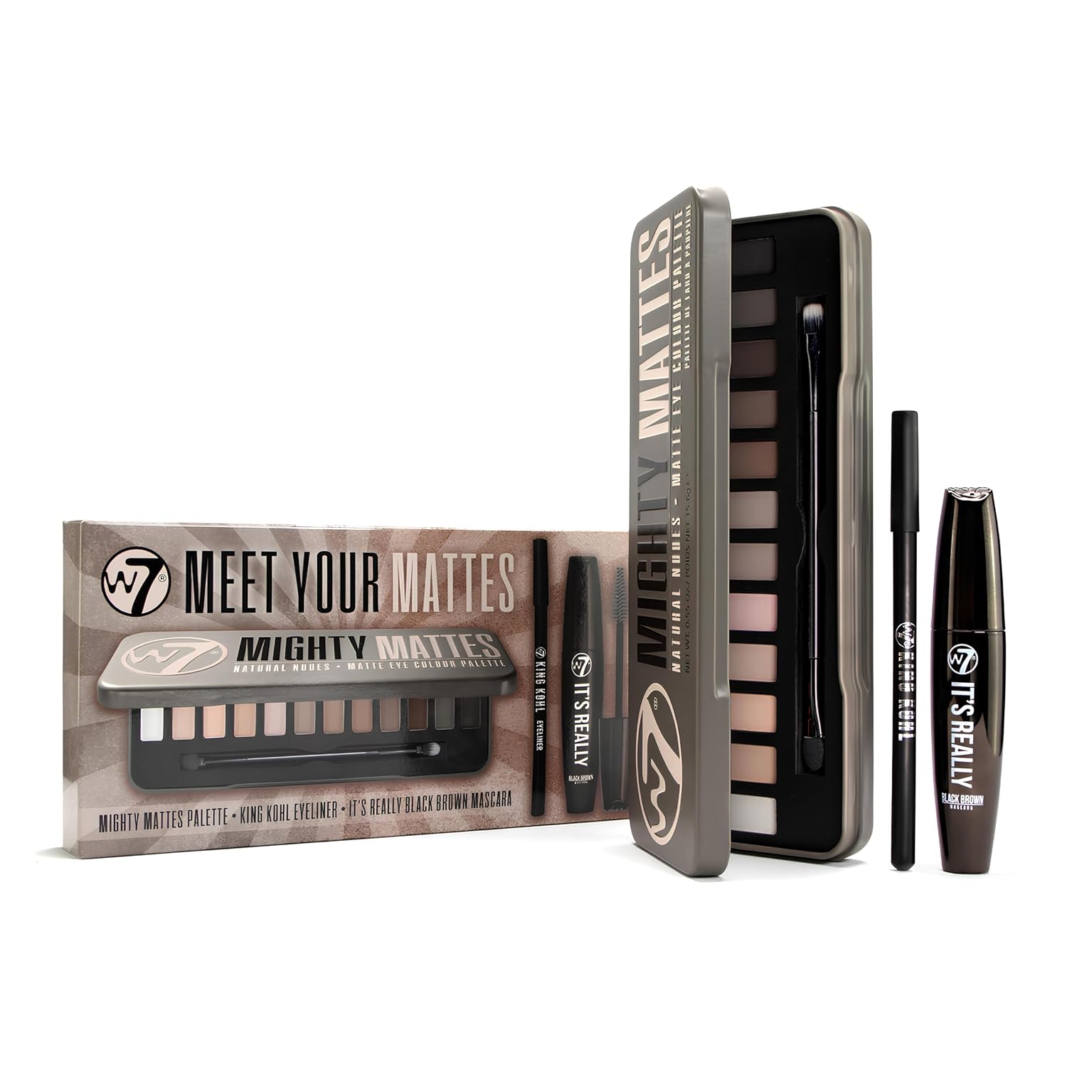 SET DE MAQUILLAJE W7 MEET YOUR MATTES CON PALETA DE SOMBRAS, MÁSCARA Y DELINEADOR - 1