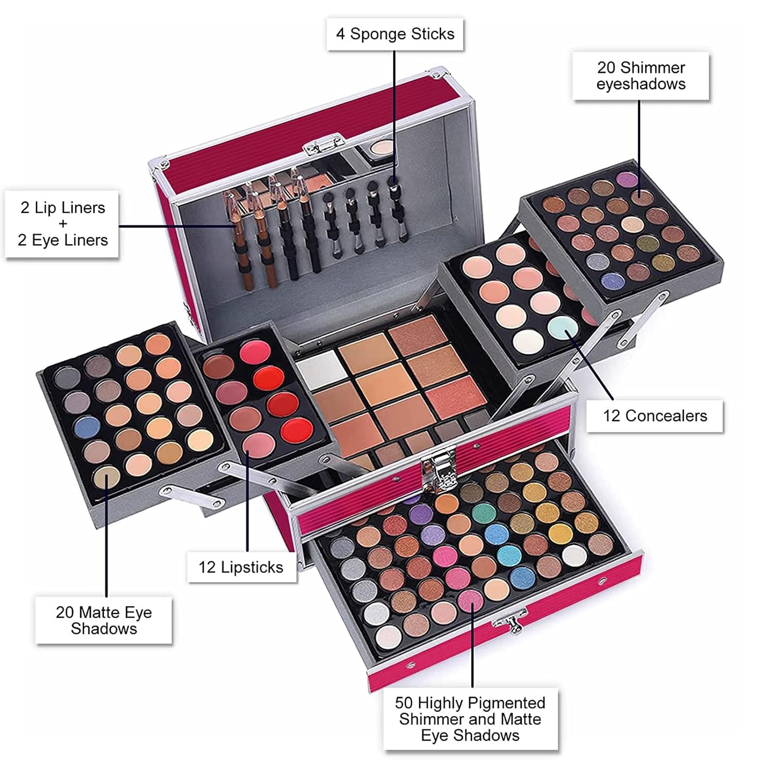KIT DE MAQUILLAJE UNIFULL 132 COLORES TODO EN UNO PARA MUJER Y NIÑA - 2