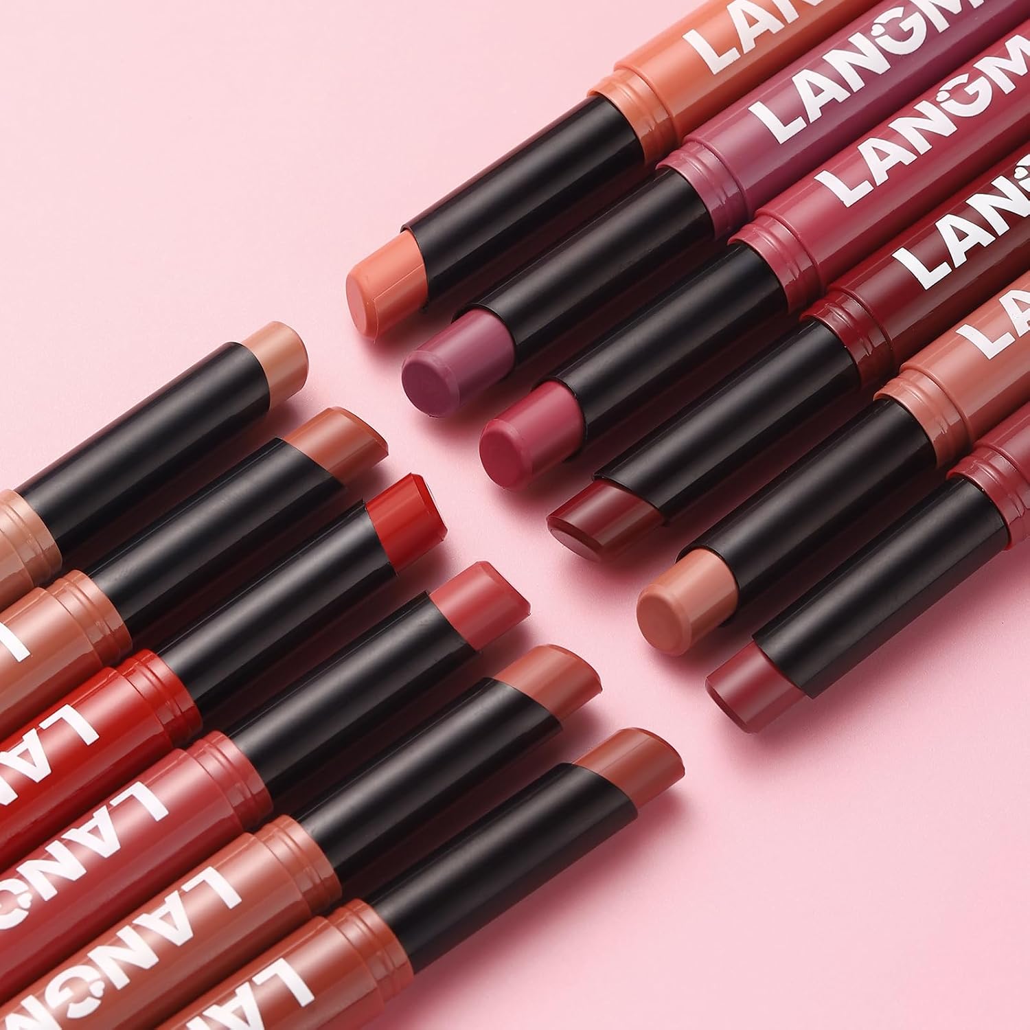 SET DE MAQUILLAJE BESTLAND 12 PIEZAS LABIALES MATE NUDE ROSE - 5