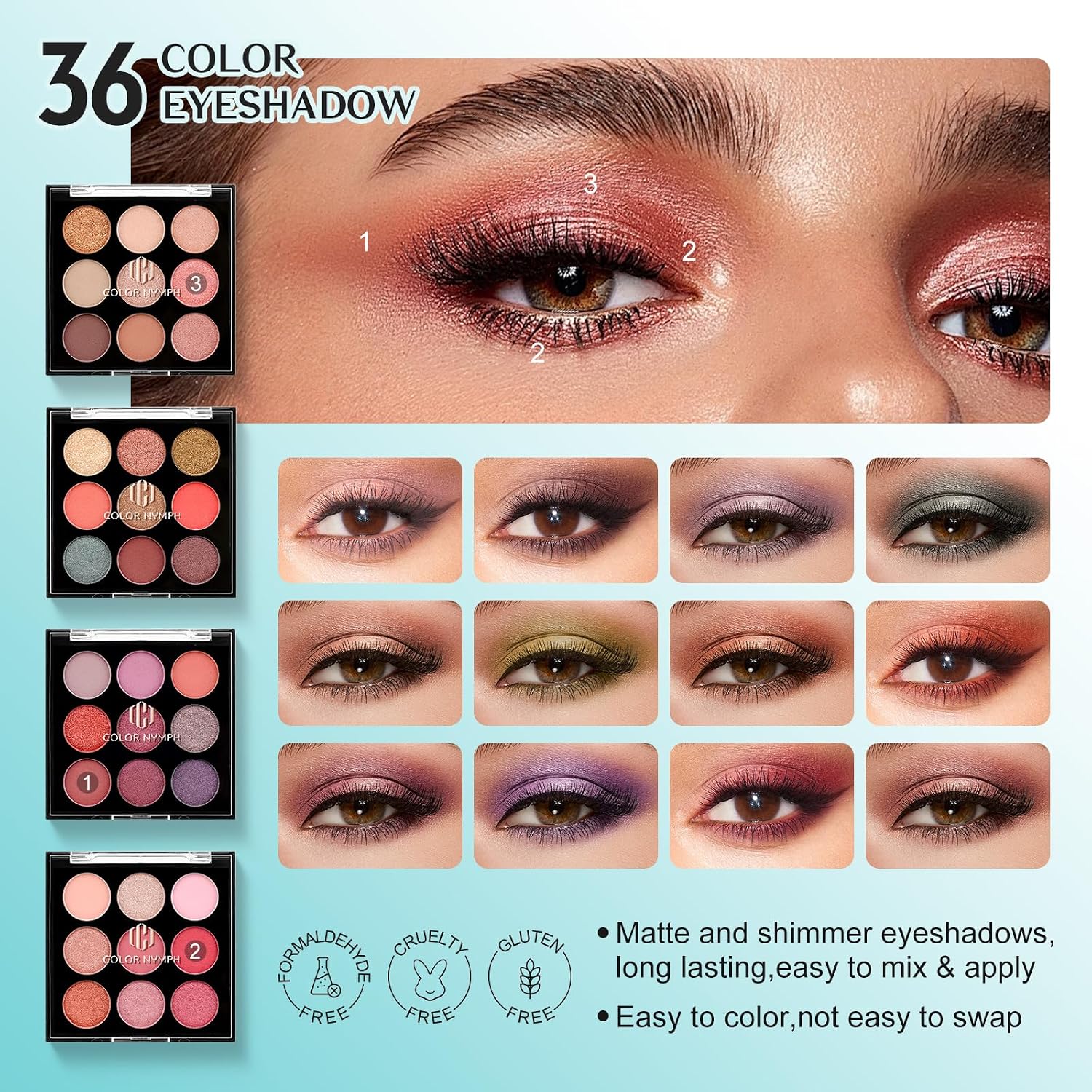 SET DE MAQUILLAJE COLOR NYMPH ALL IN ONE MINT VERDE MENTA - 4