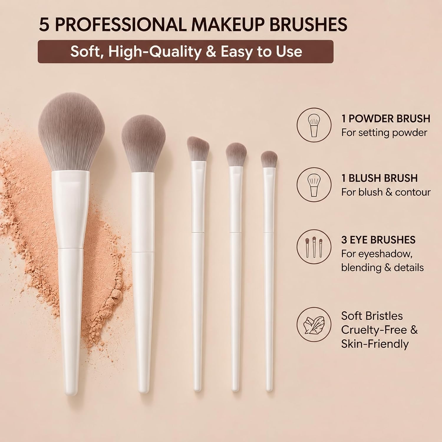 SET DE MAQUILLAJE QIONG 11 PIEZAS PALETA 7 TONOS - 5