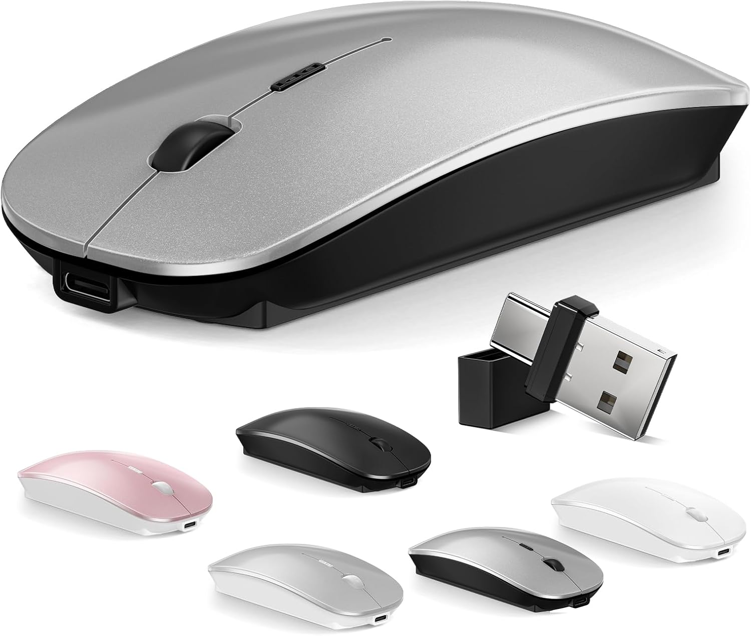 MOUSE INALÁMBRICO BLUETOOTH NORMDECOS DUAL MODE PARA MACBOOK Y PC - 1