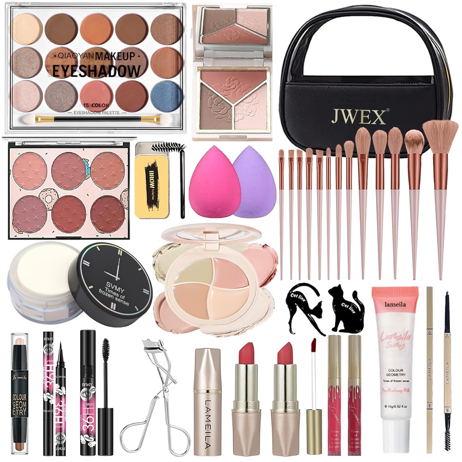 SET DE MAQUILLAJE JWEX A203 34 PIEZAS PARA MUJER - 1