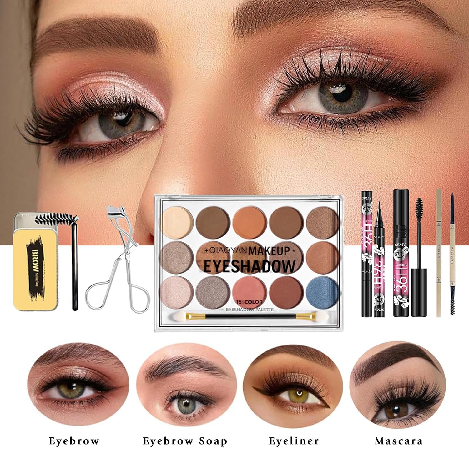 SET DE MAQUILLAJE JWEX A203 34 PIEZAS PARA MUJER - 5