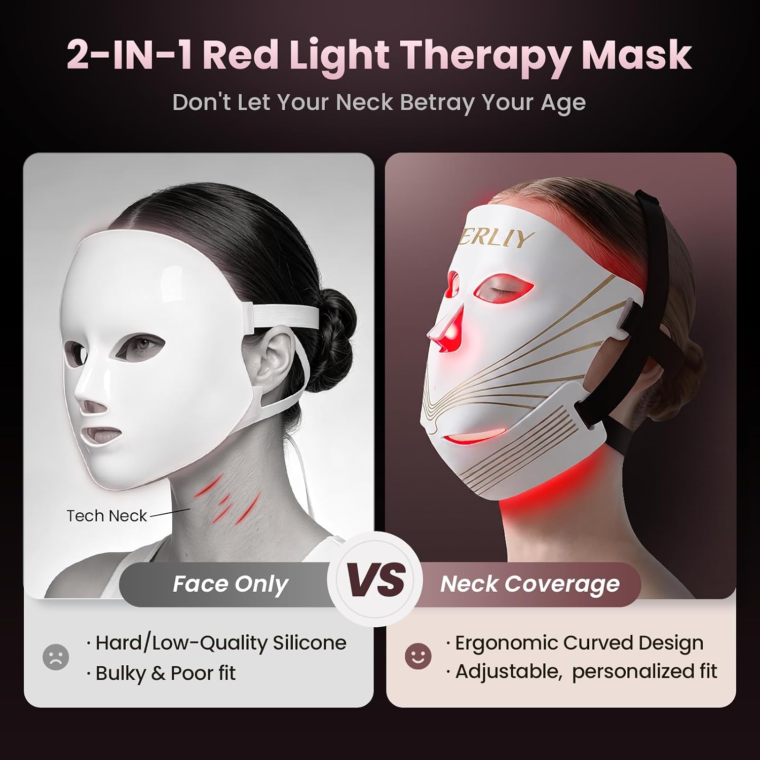 MÁSCARA DE TERAPIA DE LUZ ROJA BERLIY INALÁMBRICA 4 MODOS CON TEMPORIZADOR - 5