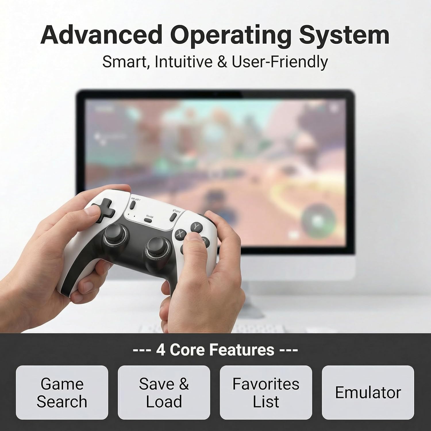 CONSOLA RETRO CESANTO 20001 JUEGOS BLANCA 4K HDMI CON 2 CONTROLES INALÁMBRICOS - 4