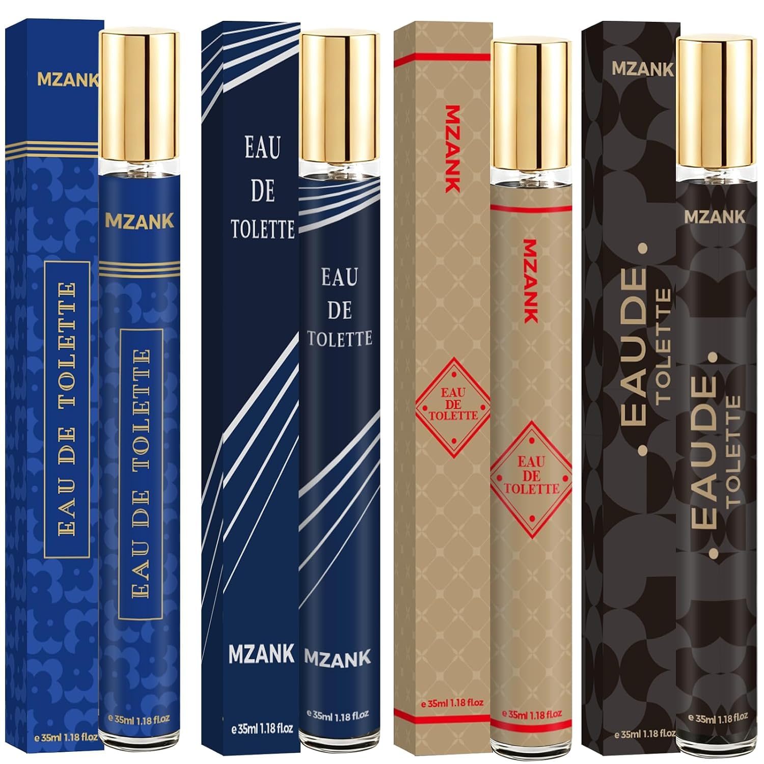 SET DE FRAGANCIAS PARA HOMBRE MZANK 4 UNIDADES TAMAÑO VIAJE - 1