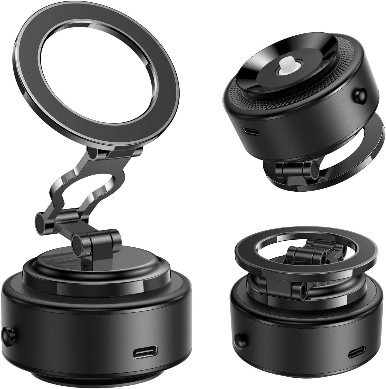 SOPORTE PARA CELULAR TELESIN ELÉCTRICO CON VENTOSA MAGNÉTICA 360° AJUSTABLE - 1