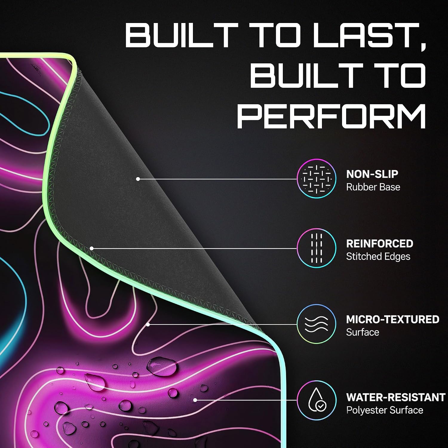 MOUSE PAD GAMING GERLOS RGB GRANDE 80 X 30 CM - 4