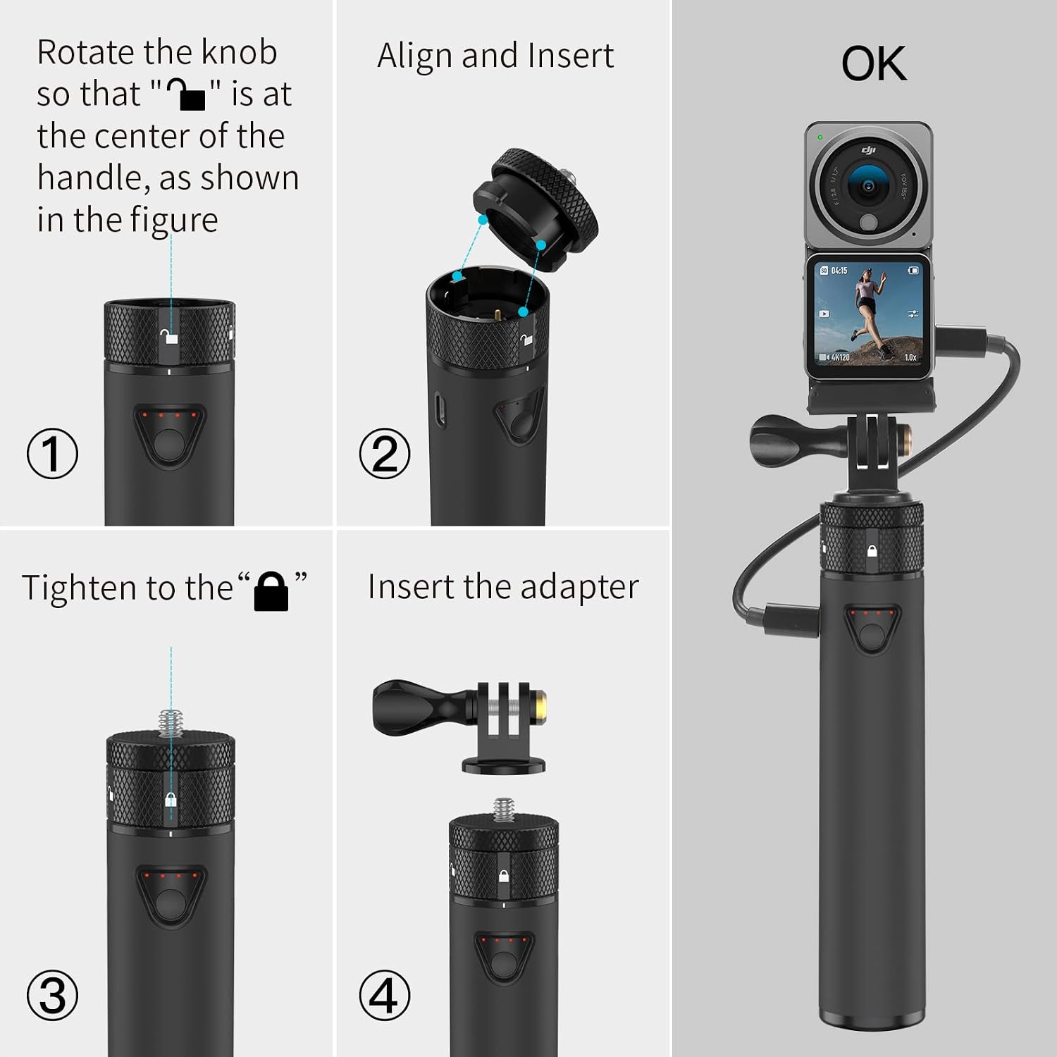 CARGADOR PORTÁTIL SMATREE CHARGER STICK PARA DJI POCKET 4P/4/3 Y OSMO ACTION 5 PRO - 5