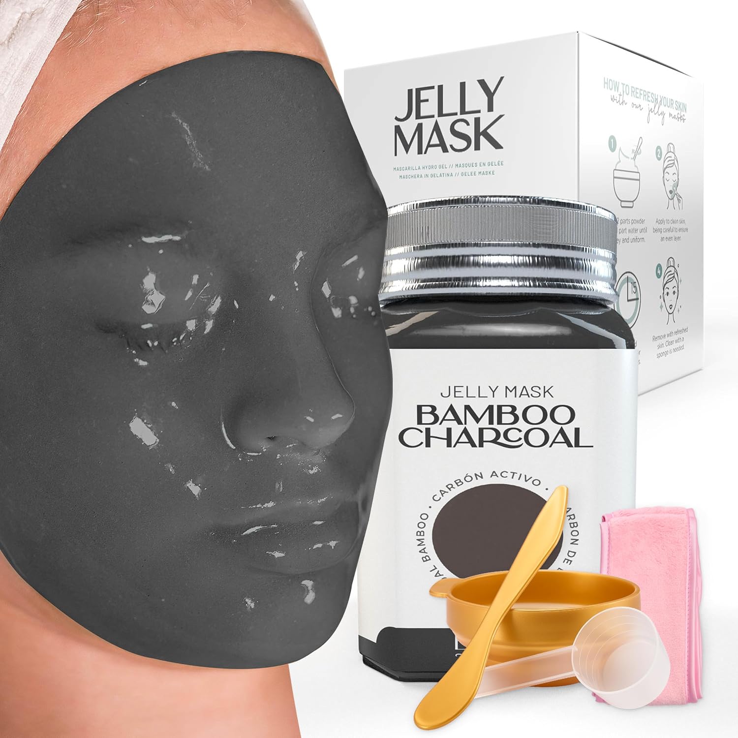 MASCARILLA FACIAL BRÜUN JELLY MASK CARBÓN DE BAMBÚ 680 ML - 1