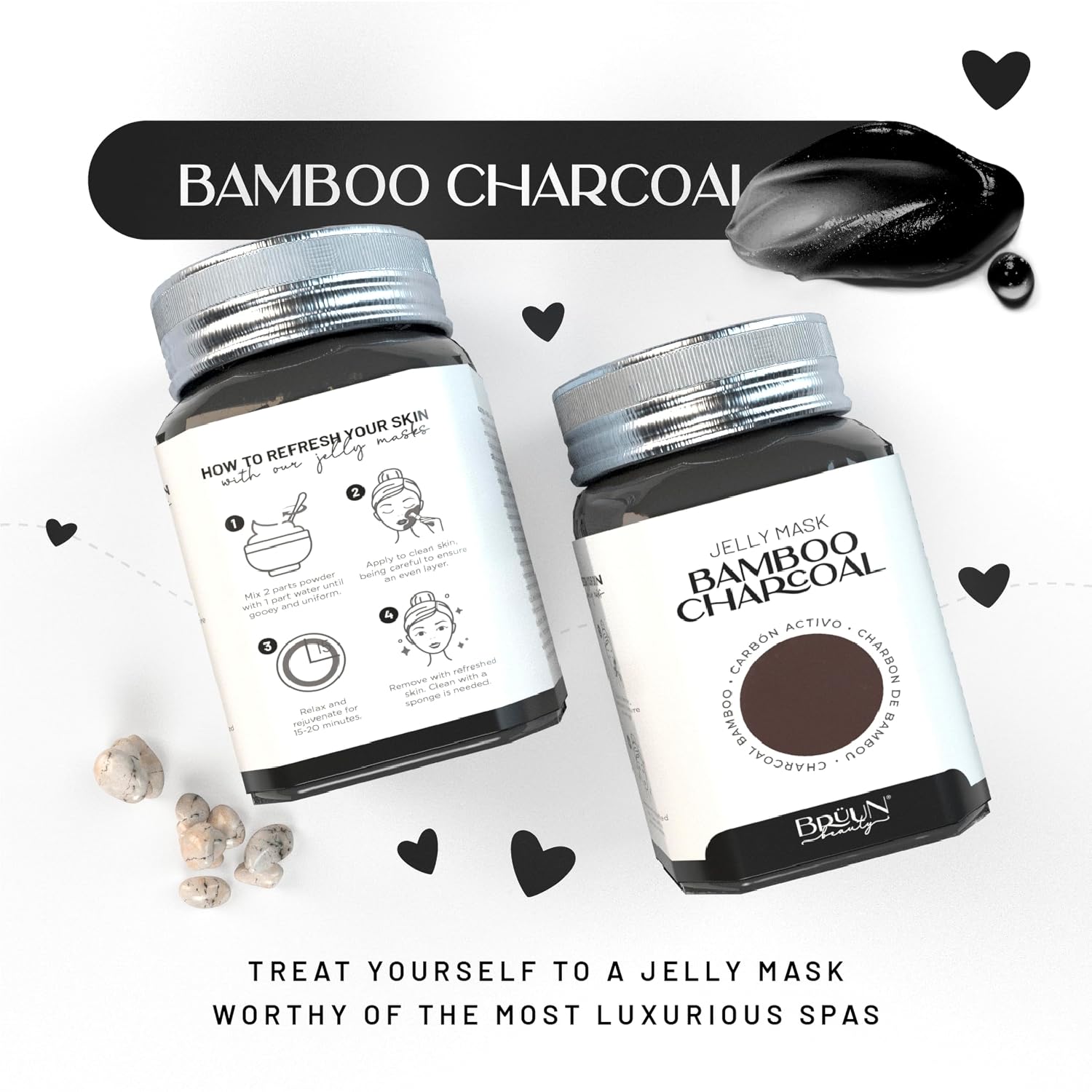 MASCARILLA FACIAL BRÜUN JELLY MASK CARBÓN DE BAMBÚ 680 ML - 5