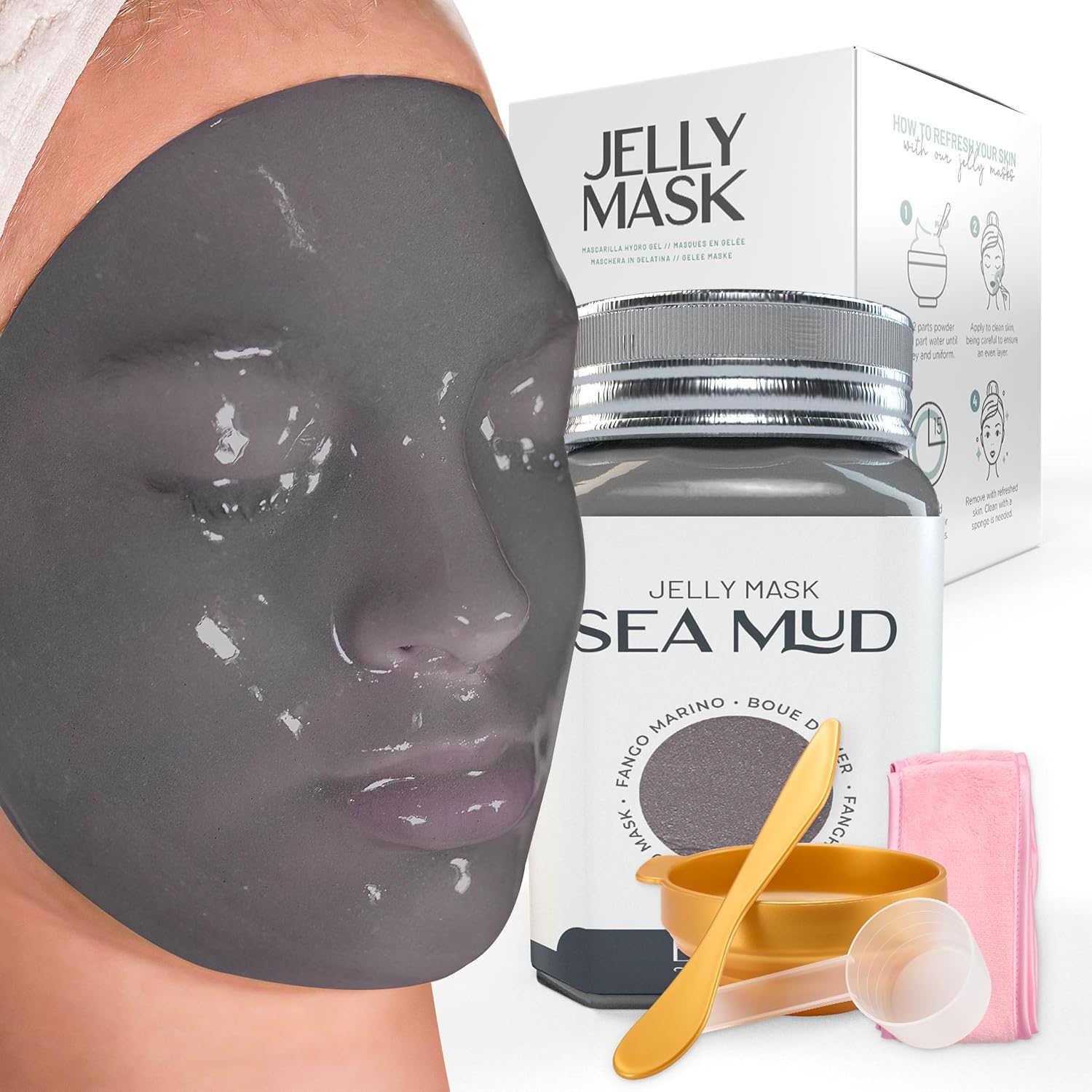MASCARILLA FACIAL BRÜUN JELLY MASK SEA MUD PEEL-OFF 680 ML - 1