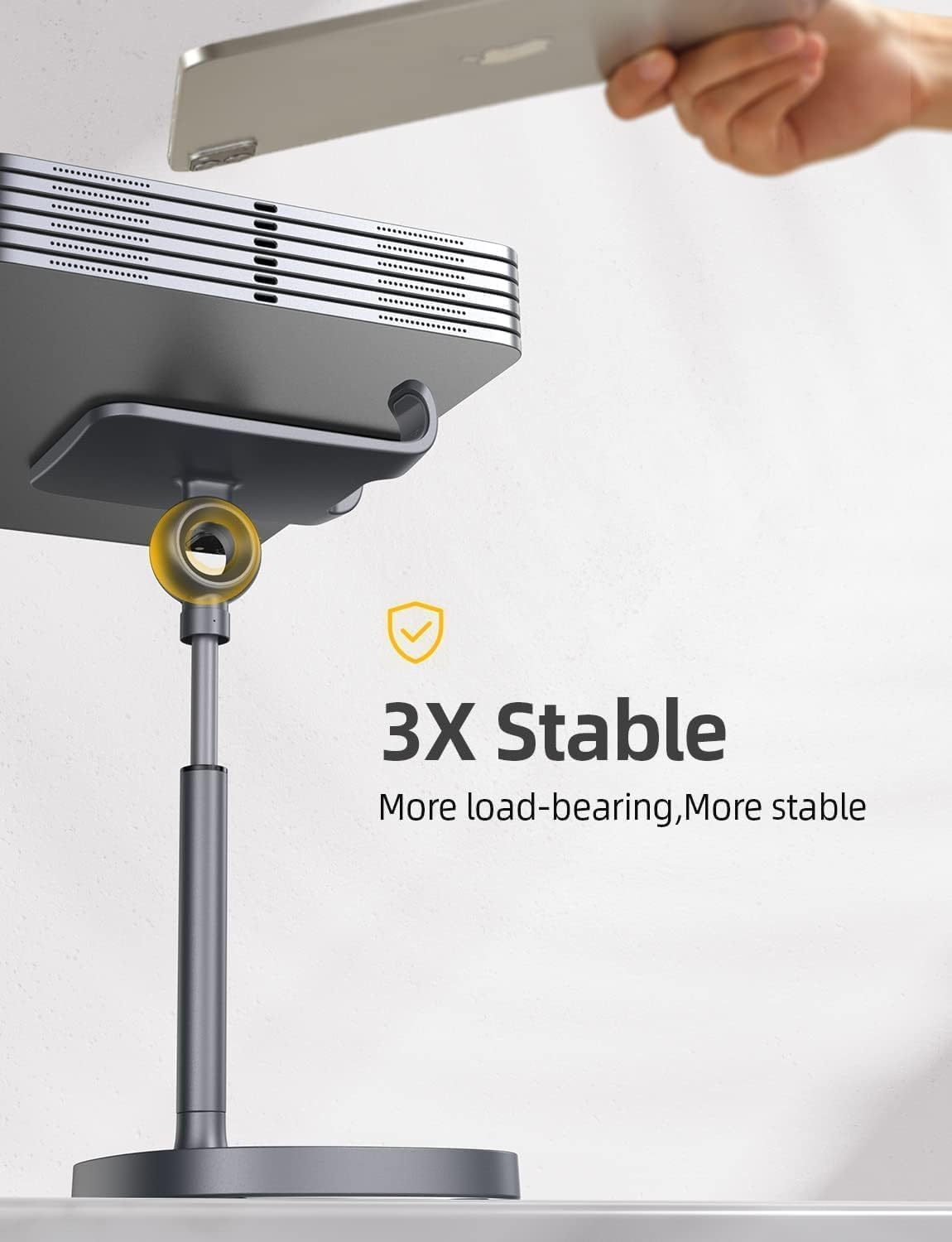 SOPORTE PARA CELULAR LISEN AJUSTABLE PARA SWITCH Y TABLETS 4-10 PULGADAS GRIS - 5