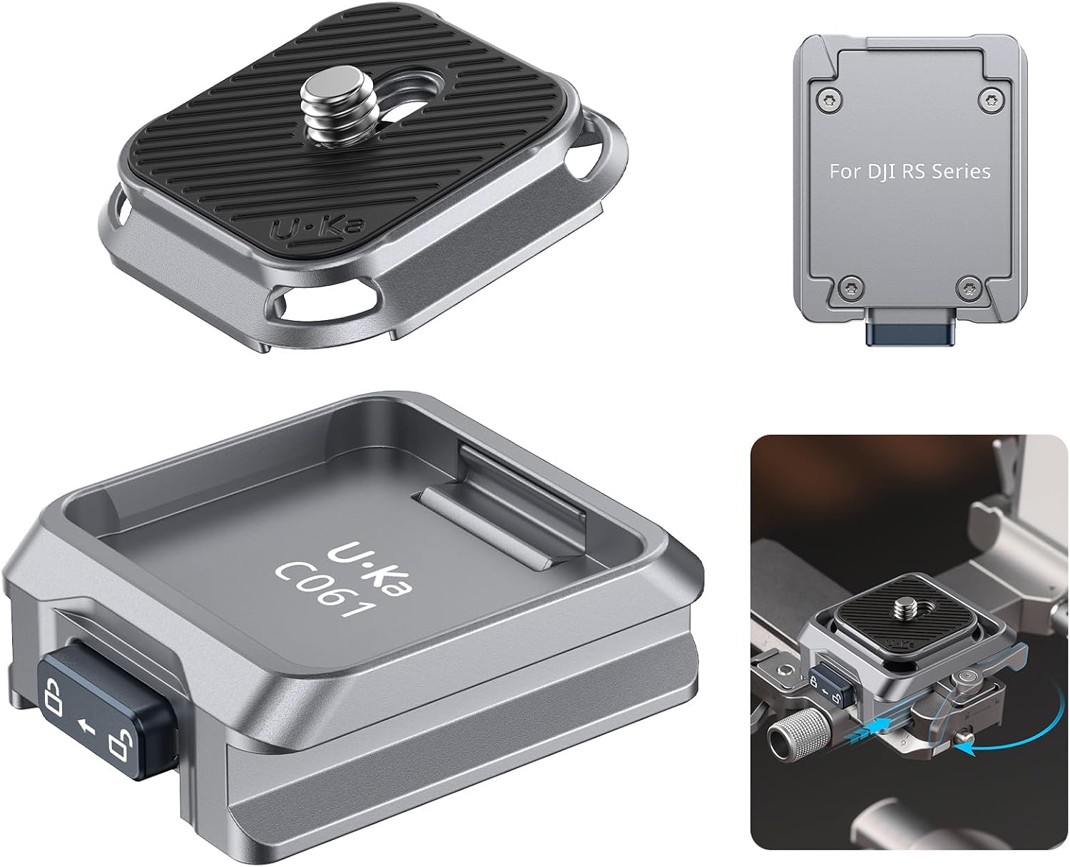 KIT DE LIBERACIÓN RÁPIDA ULANZI UKA CON PLACA QR COMPATIBLE CON RS 2 - 1