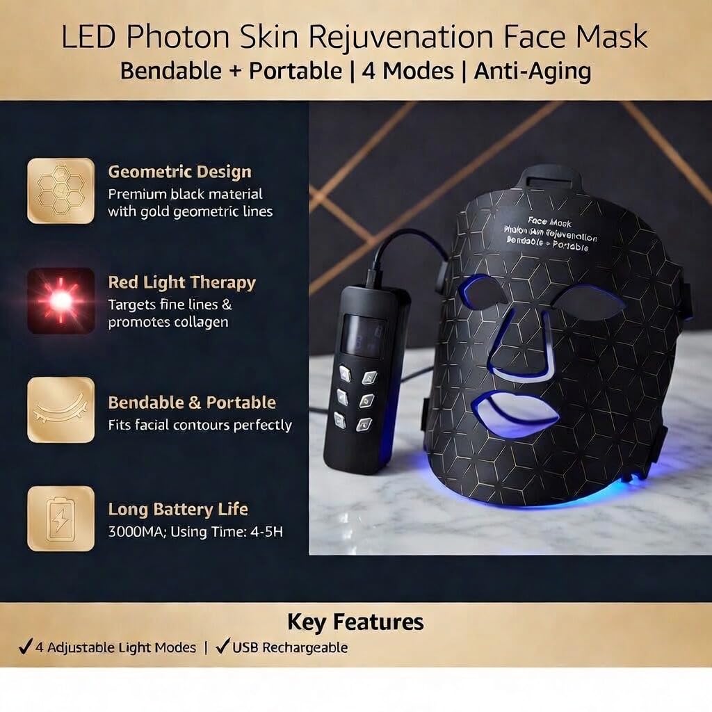 MASCARILLA FACIAL LED SUPER SUPPLY BROS CON TERAPIA DE LUZ ROJA E INFRARROJA - 2