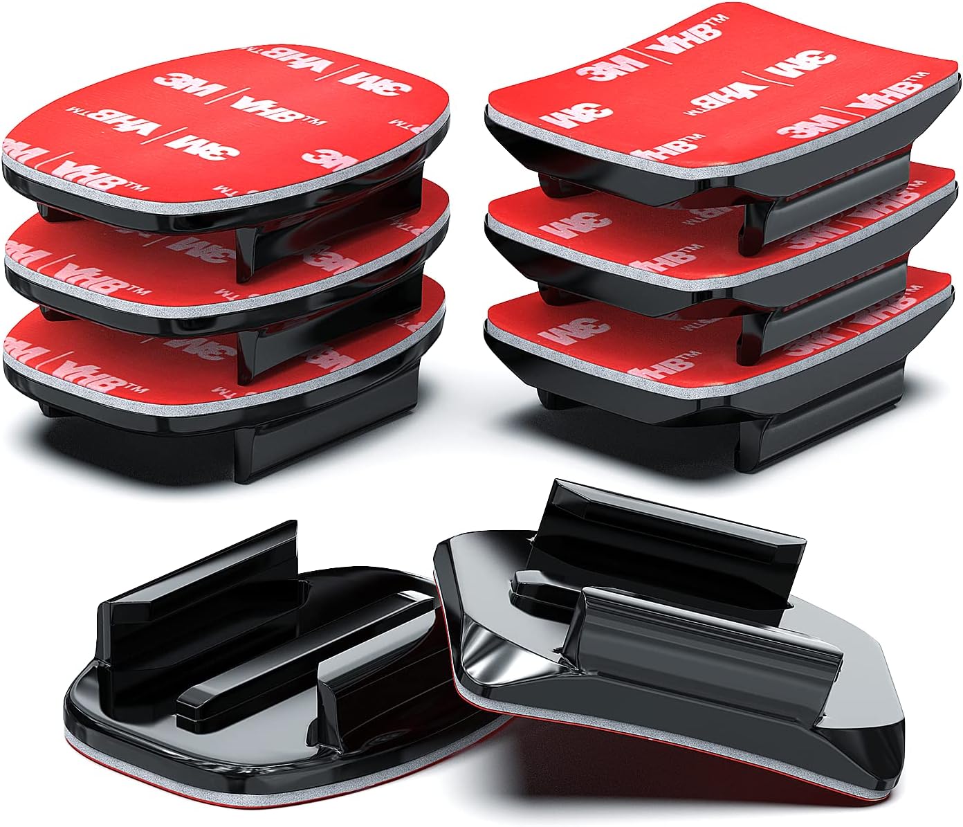 SOPORTE ADHESIVO CURVO Y PLANO PARA CASCO SAMETOP PARA GOPRO - 1