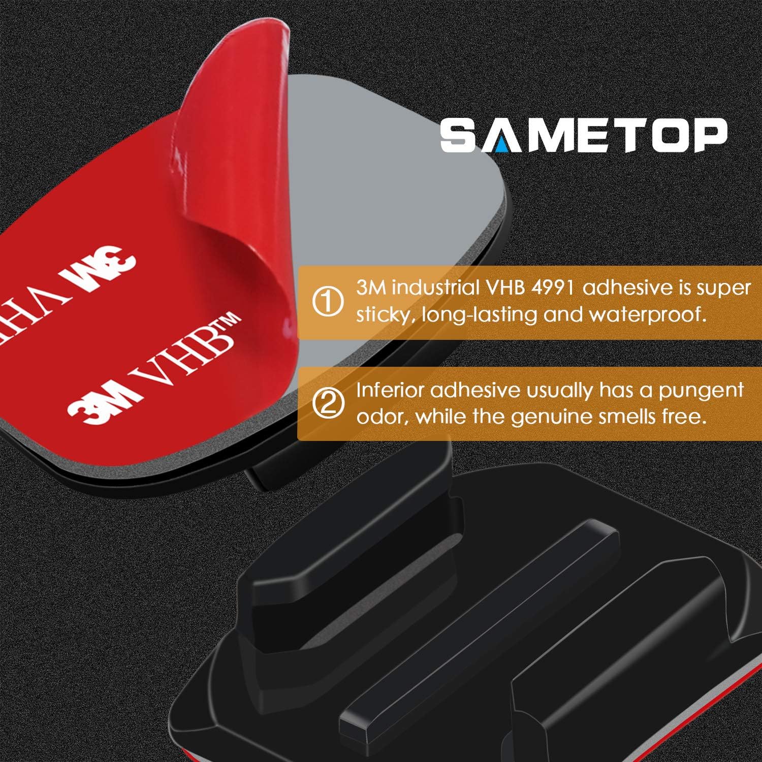 SOPORTE ADHESIVO CURVO Y PLANO PARA CASCO SAMETOP PARA GOPRO - 3