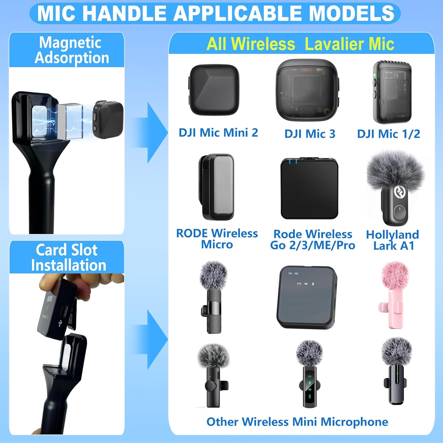 MICRÓFONO HOLDER PARA DJI MIC MINI Y OTROS MICRÓFONOS INALÁMBRICOS - 2
