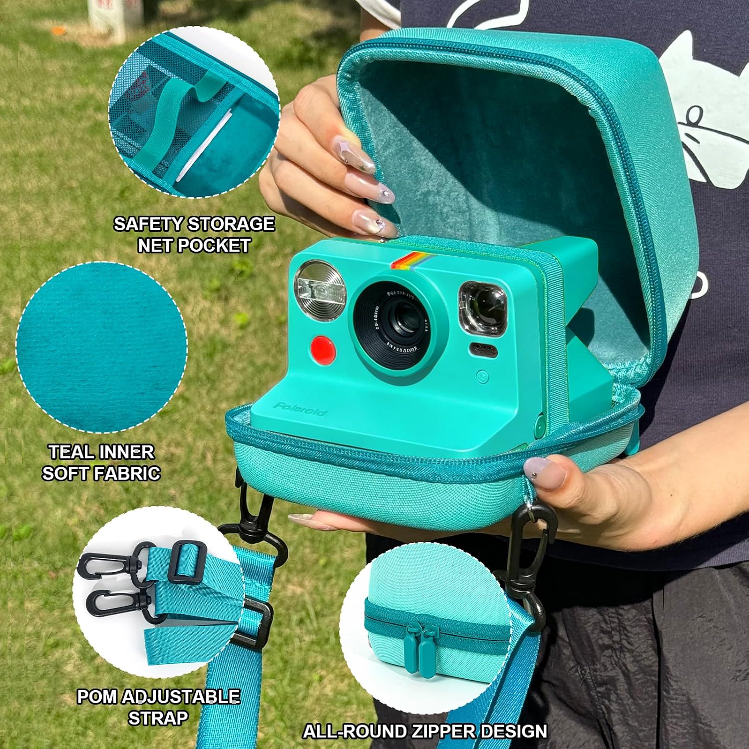 FUNDA PARA CÁMARA WOGOZAN PARA POLAROID NOW/NOW+/I-TYPE/FLIP INSTANTÁNEA COLOR AGUAMARINA - 4