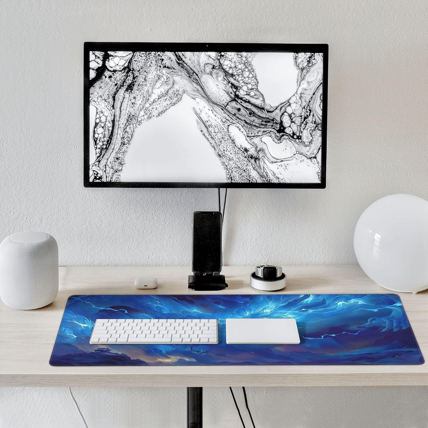 MOUSE PAD GAMING GRANDE JJWETONG CON DISEÑO DE DRAGÓN AZUL, ALFOMBRILLA EXTENDIDA 90X40 CM, BASE DE GOMA ANTIDESLIZANTE - 5
