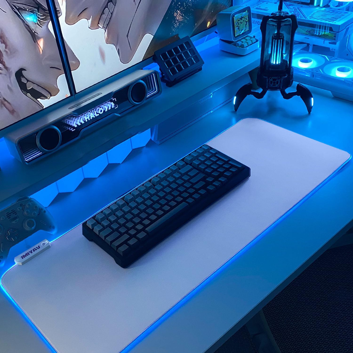 MOUSE PAD JMIYAV RGB BLANCO 80X31.5 CM ANTIDESLIZANTE - 1