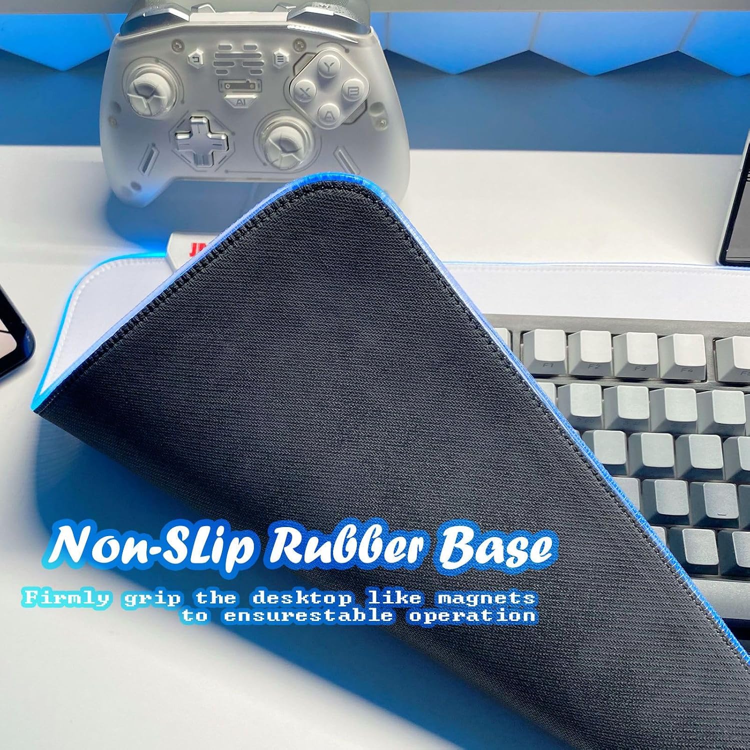 MOUSE PAD JMIYAV RGB BLANCO 80X31.5 CM ANTIDESLIZANTE - 4