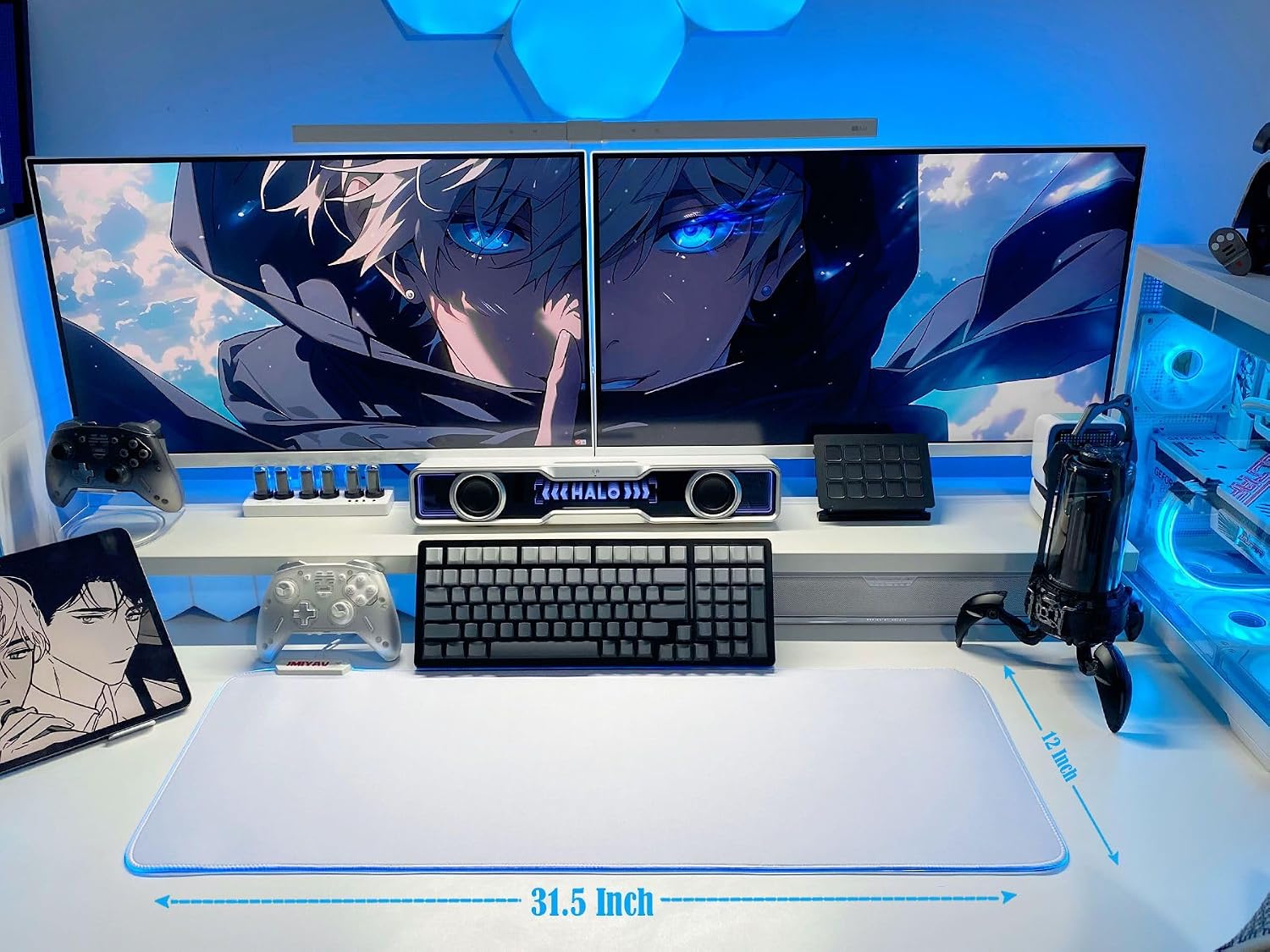 MOUSE PAD JMIYAV RGB BLANCO 80X31.5 CM ANTIDESLIZANTE - 5