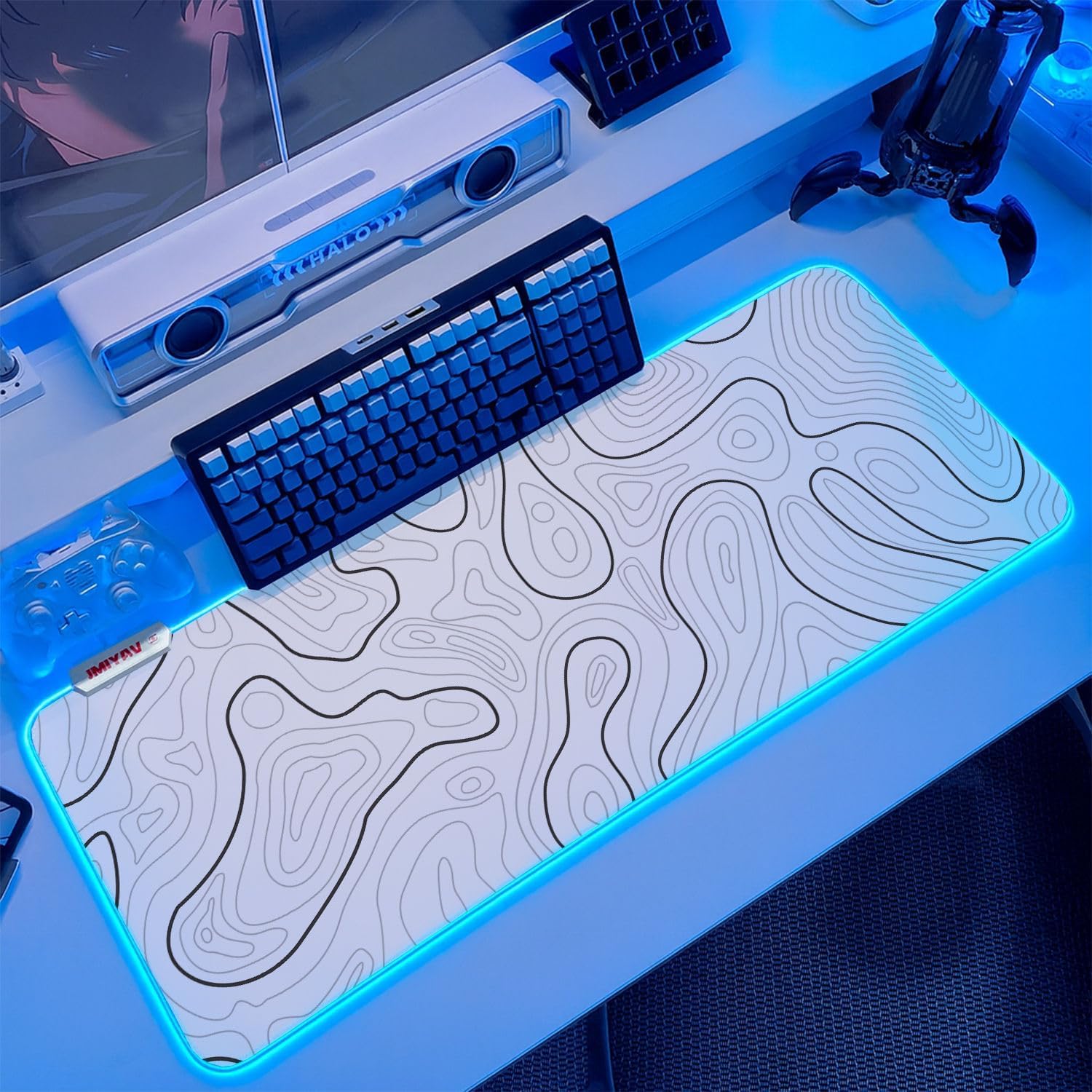 MOUSE PAD PARA GAMING JMIYAV BLANCO 80X31.5 CM RGB ANTIDESLIZANTE - 1