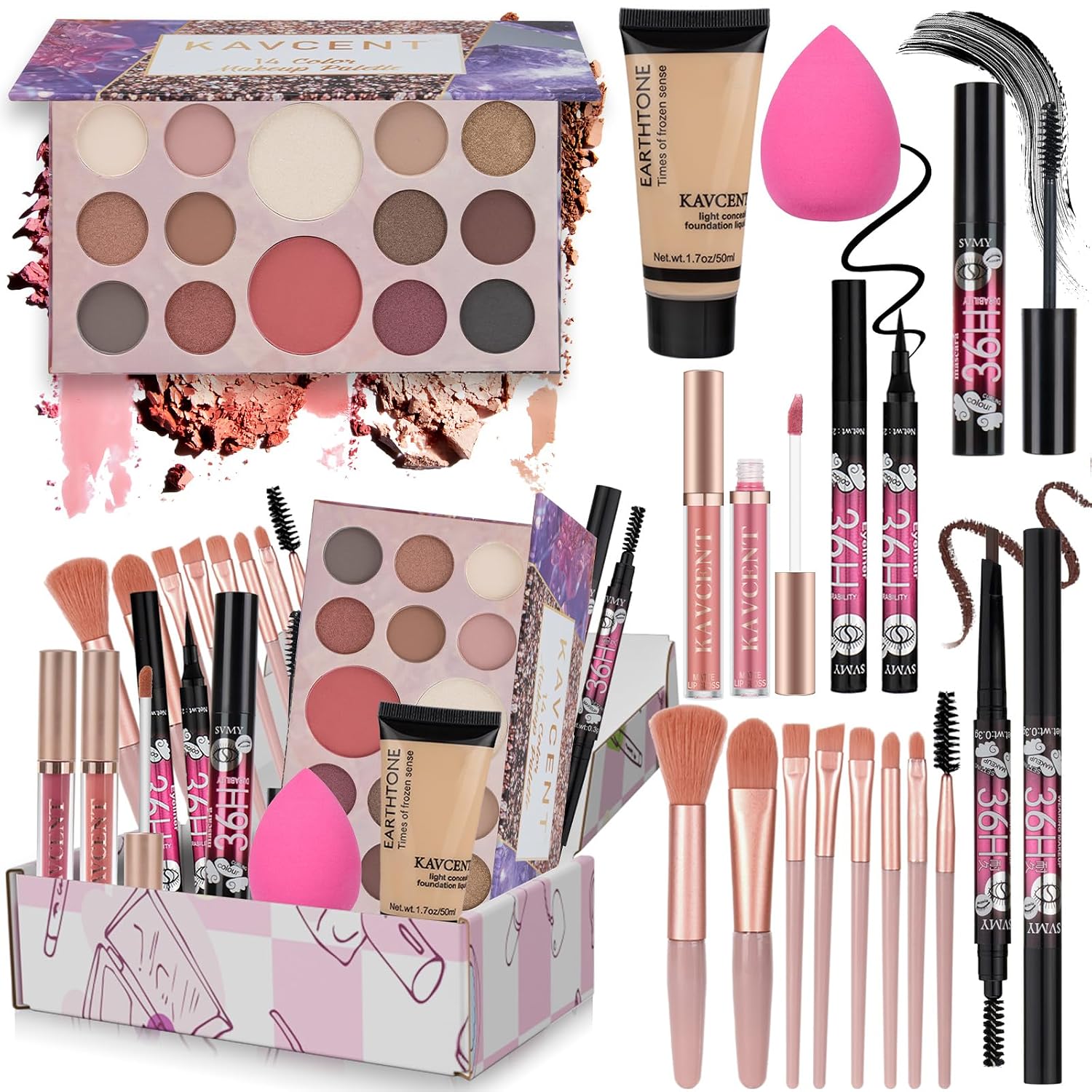 SET DE MAQUILLAJE KAVCENT COMPLETO PARA ADOLESCENTES Y MUJERES - 1