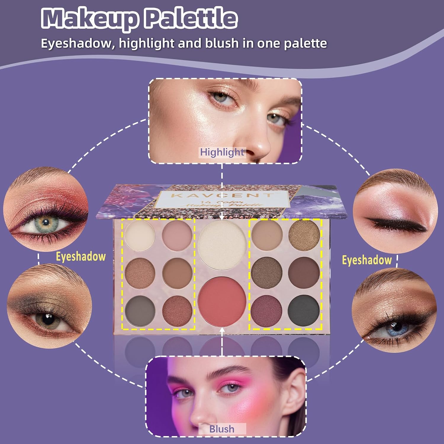 SET DE MAQUILLAJE KAVCENT COMPLETO PARA ADOLESCENTES Y MUJERES - 3