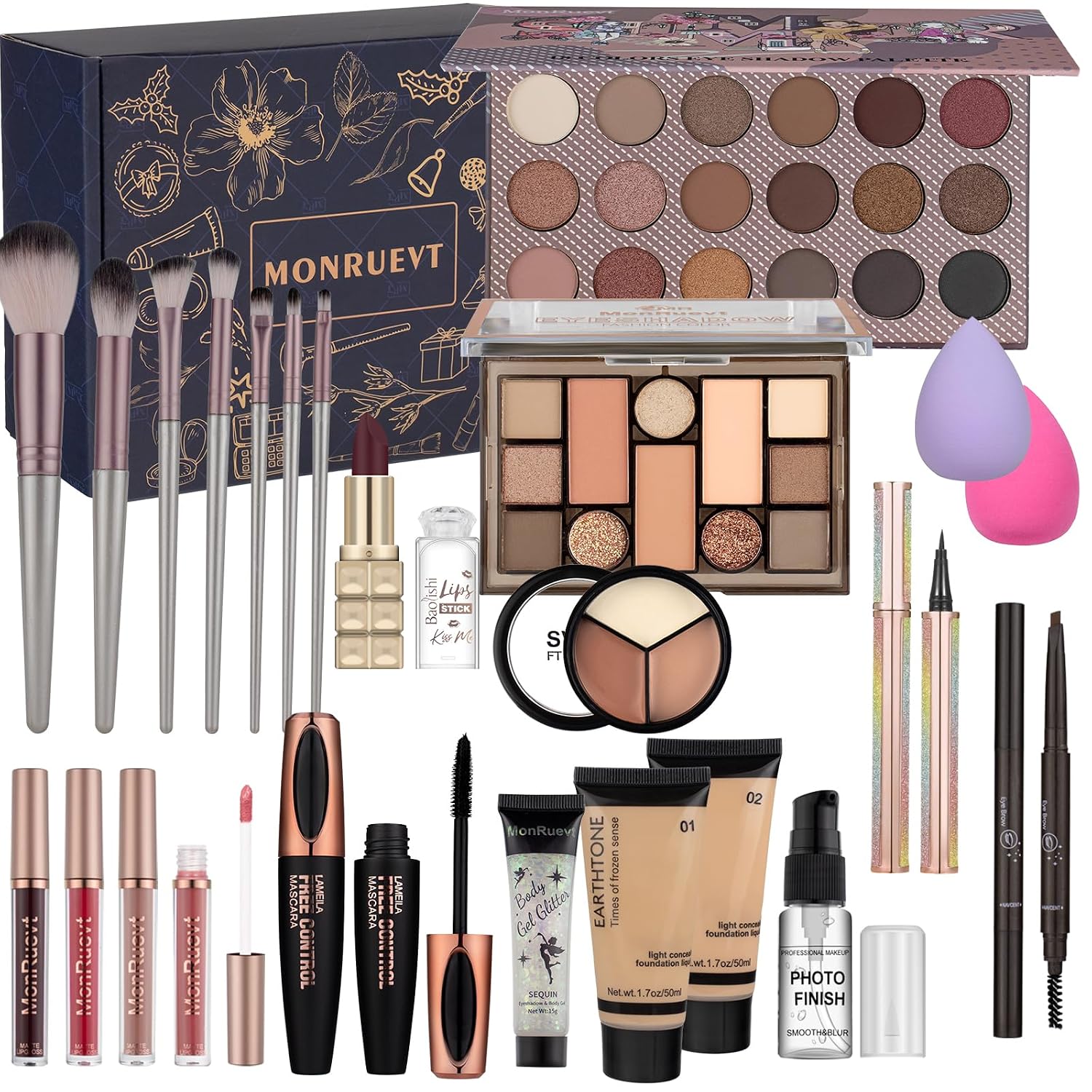 SET DE MAQUILLAJE COMPLETO MONRUEVT PARA MUJER - 1