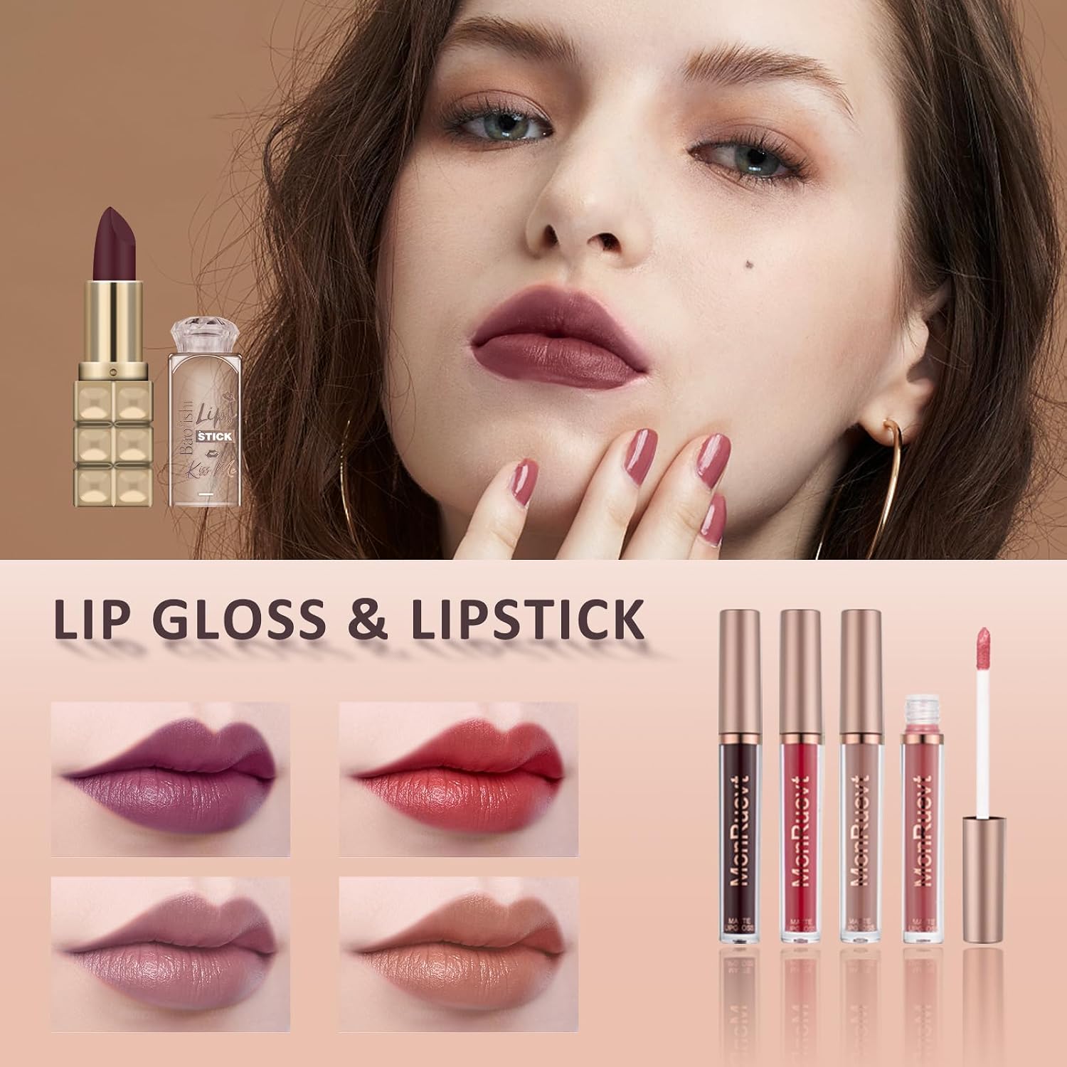 SET DE MAQUILLAJE COMPLETO MONRUEVT PARA MUJER - 4