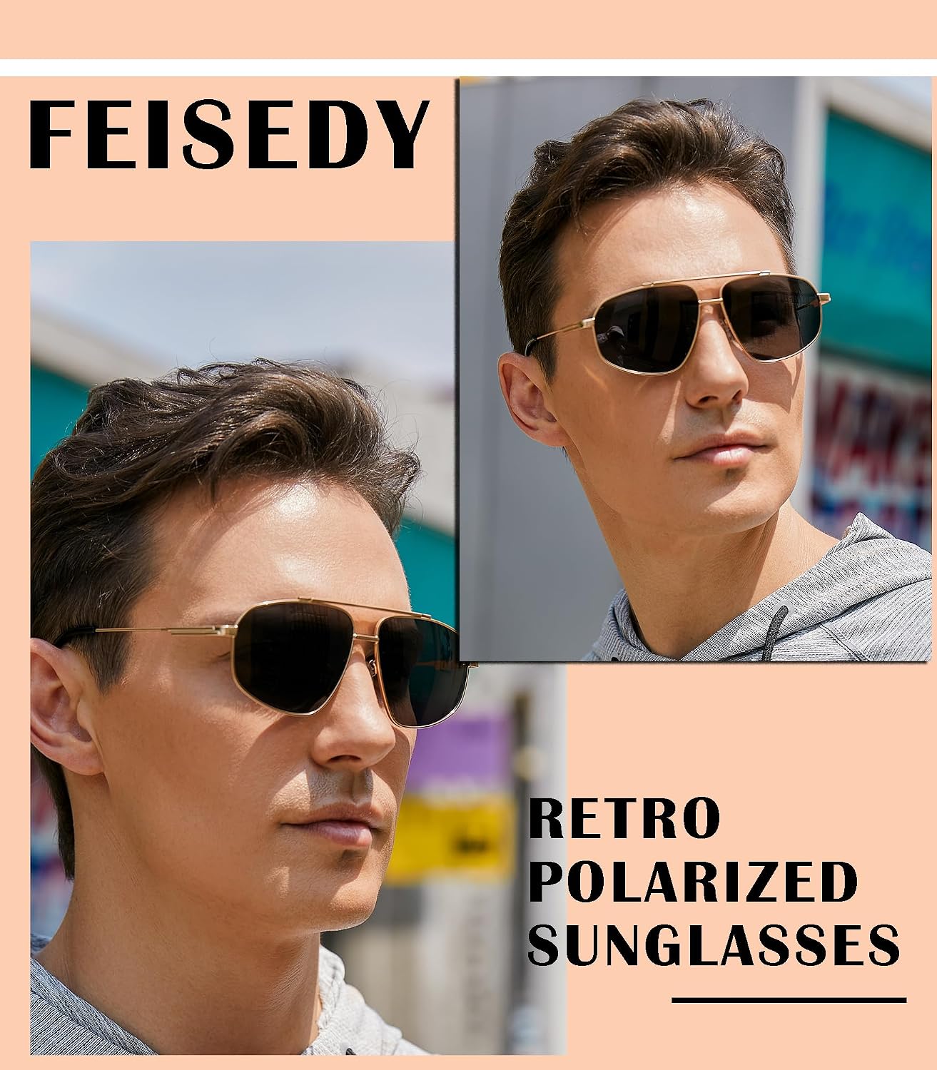 LENTES DE SOL FEISEDY AVIADOR RETRO POLARIZADOS B2364 - 2