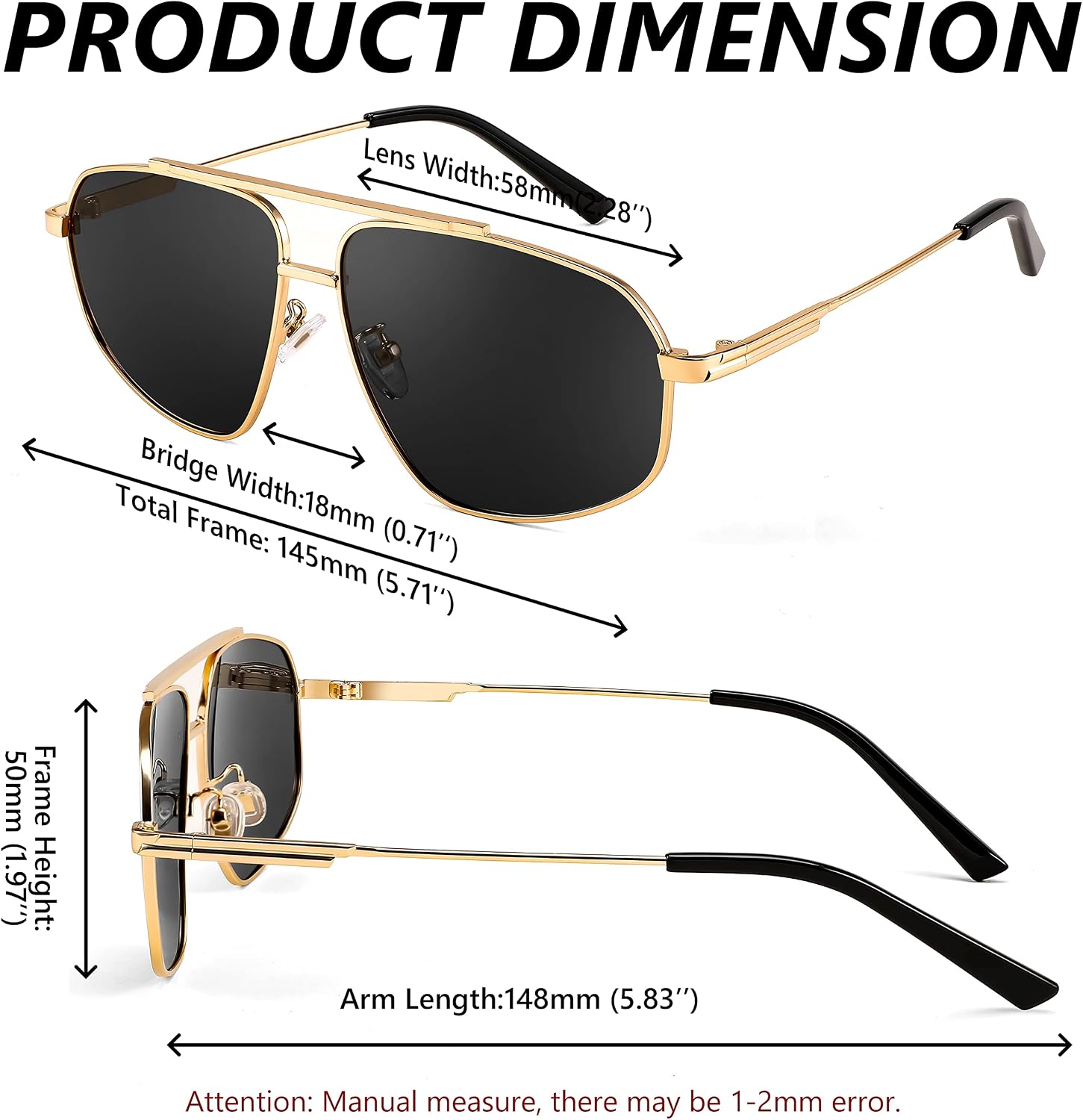 LENTES DE SOL FEISEDY AVIADOR RETRO POLARIZADOS B2364 - 5