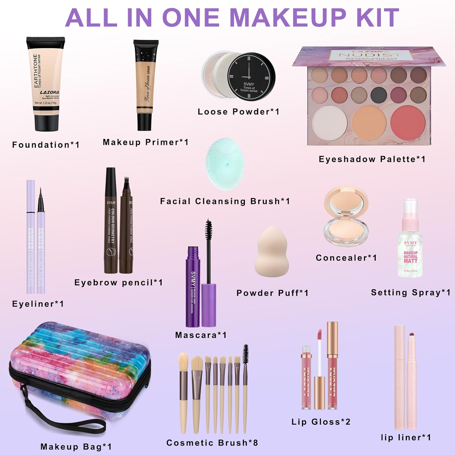 SET DE MAQUILLAJE LAZORA PARA ADOLESCENTES Y NIÑAS 10-12 AÑOS - 2