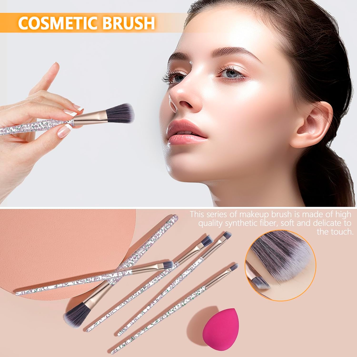 SET DE MAQUILLAJE POMCRAL PROFESIONAL CON PALETAS DE SOMBRAS, COLORES DE LABIOS, BROCHAS Y ESTUCHE ROSA - 5
