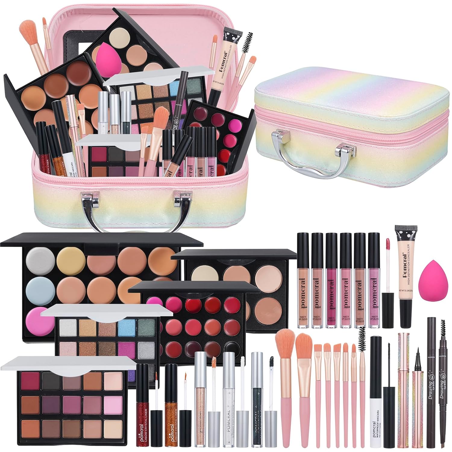 SET DE MAQUILLAJE POMCRAL ALL IN ON PARA ADOLESCENTES Y PRINCIPIANTES - 1