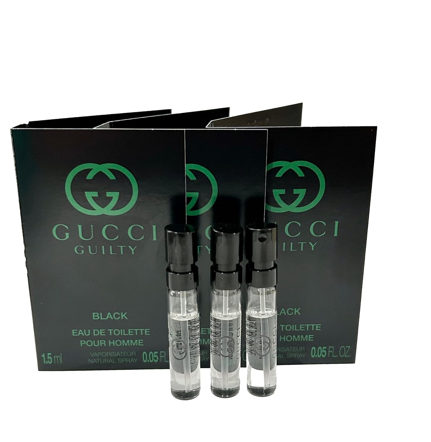 PERFUME GUCCI GUILTY BLACK MEN EDT SPRAY MINI 1.5 ML SET 3 - 1