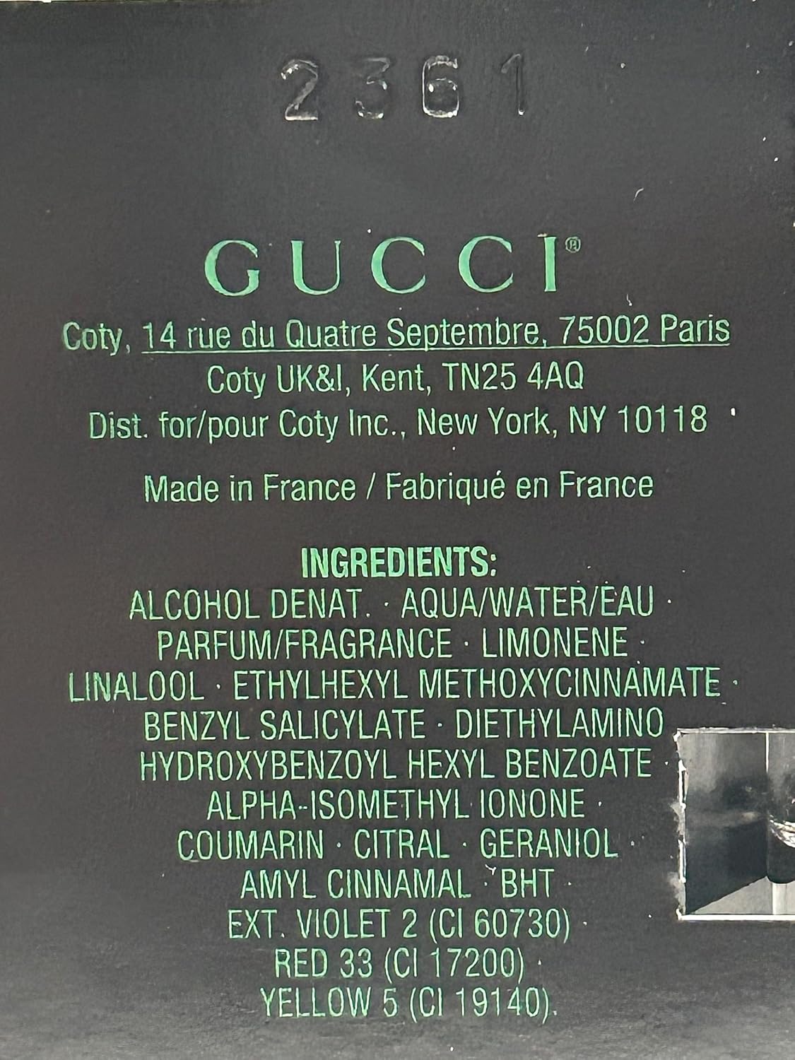 PERFUME GUCCI GUILTY BLACK MEN EDT SPRAY MINI 1.5 ML SET 3 - 5