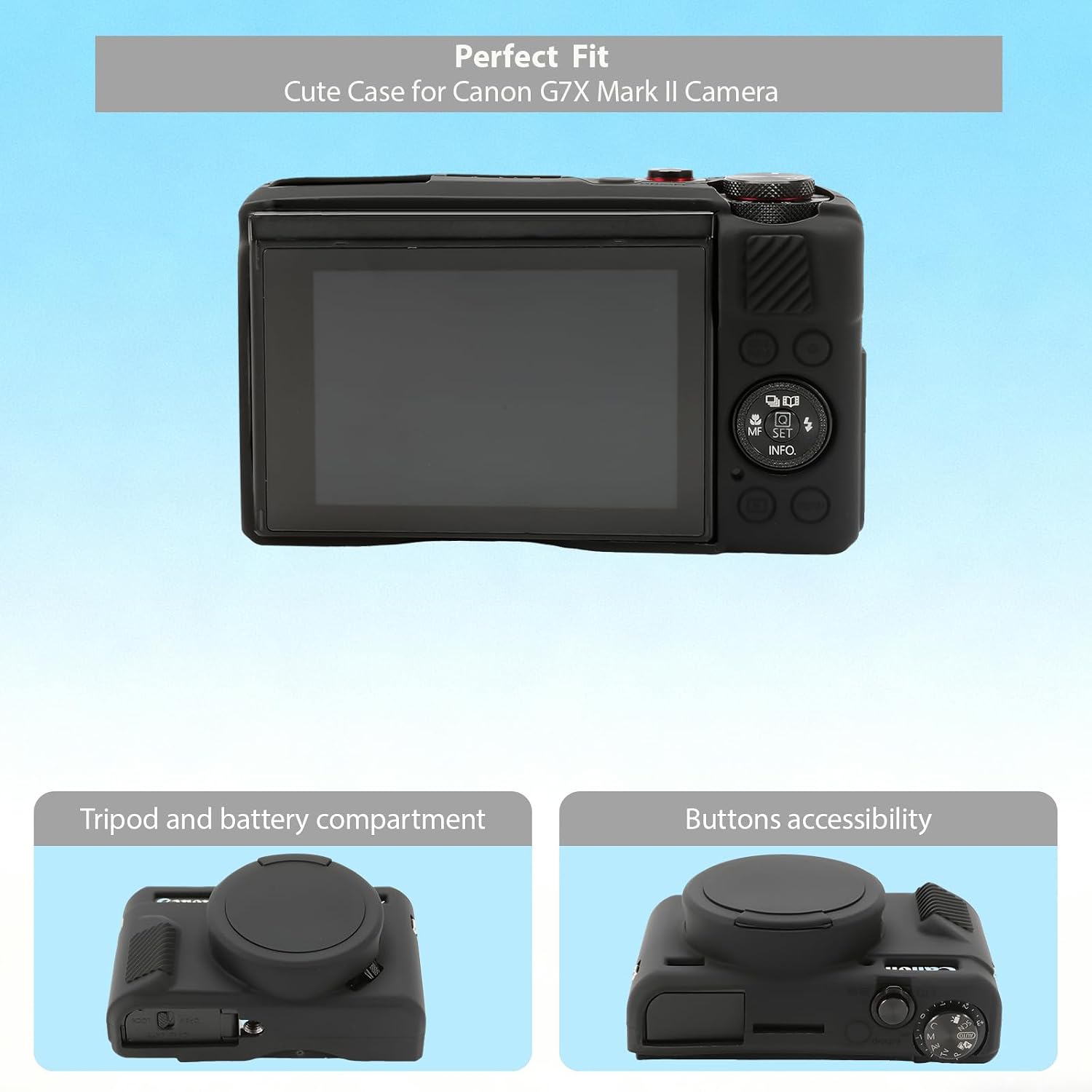 CARCASA PARA CÁMARA CANON G7X MARK II / G7X FREVYVE NEGRA - 5