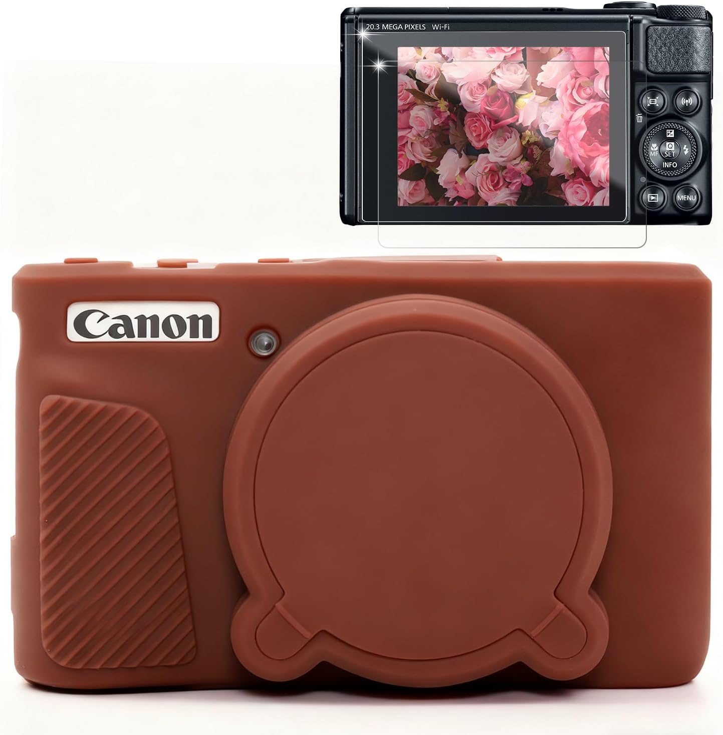 CARCASA PARA CÁMARA CANON POWERSHOT SX740 HS SX730 HS MARRÓN OSCURO - 1