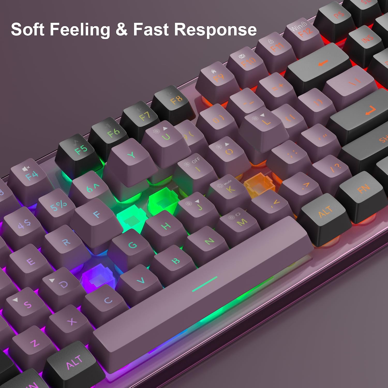 KIT DE TECLADO Y MOUSE MAGEGEE K1 RGB RETROILUMINADO 104 TECLAS NEGRO GROSELLA - 5