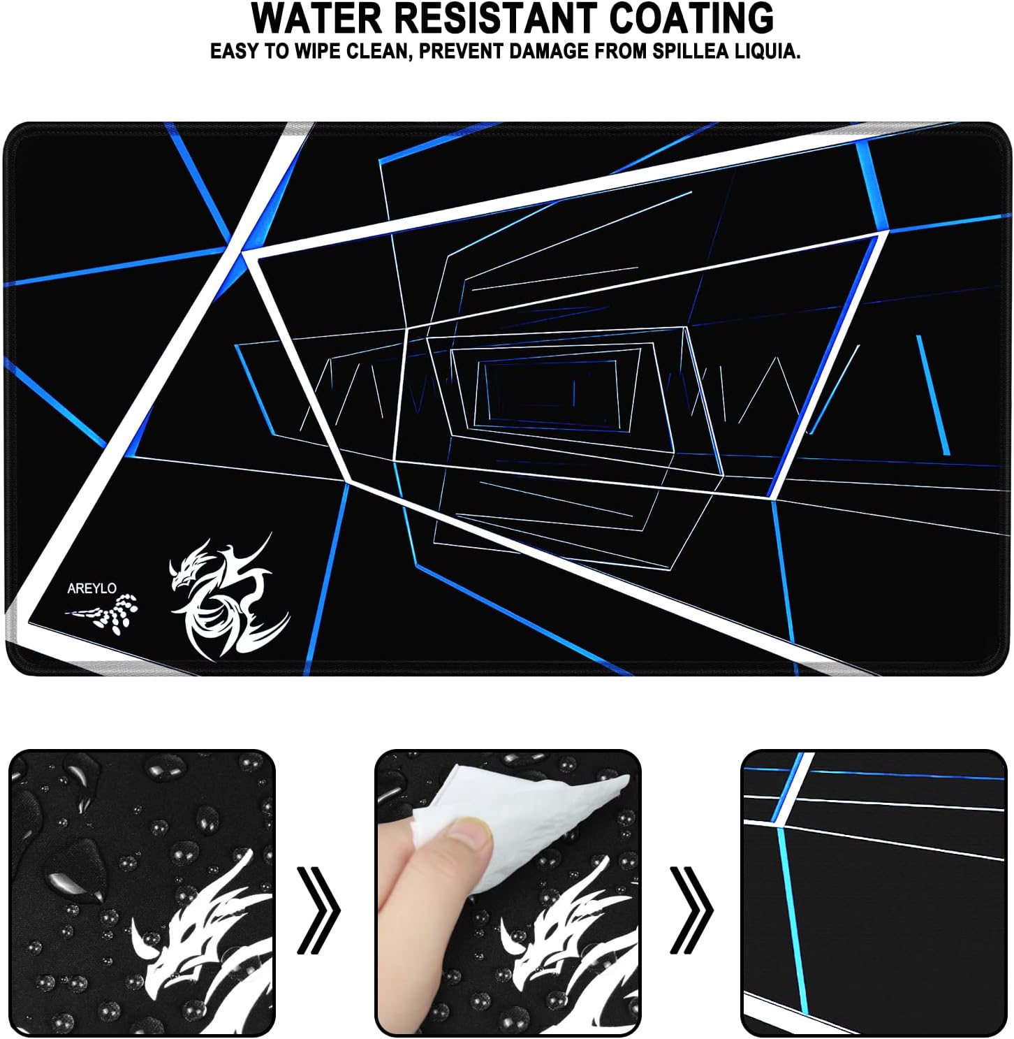 MOUSE PAD GAMING AREYLO XXL AZUL 80X40 CM - 2