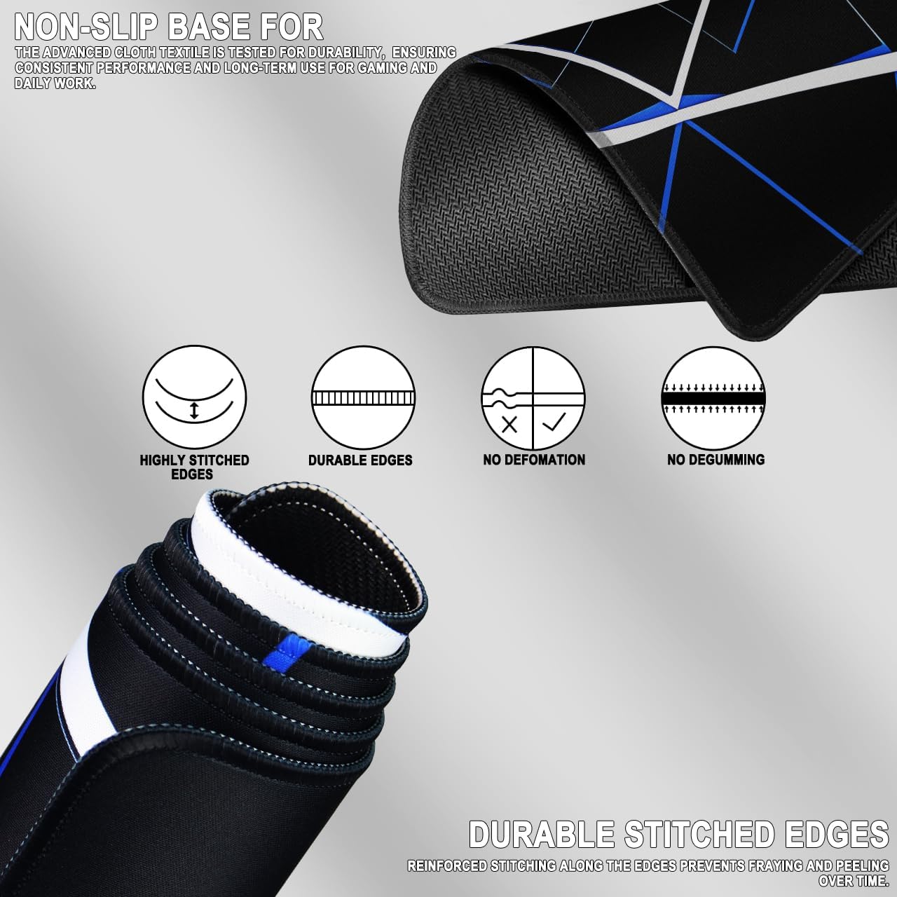 MOUSE PAD GAMING AREYLO XXL AZUL 80X40 CM - 4