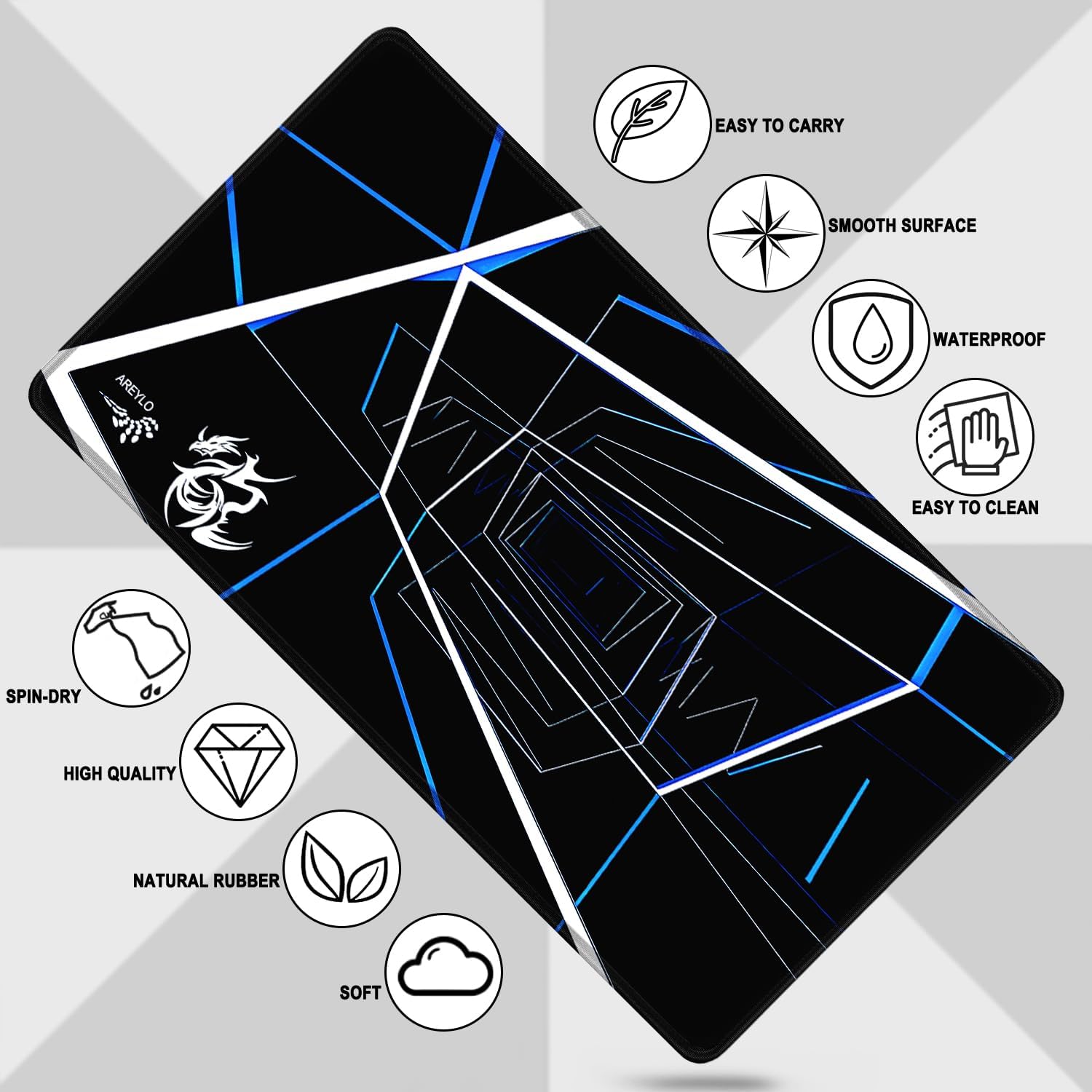 MOUSE PAD GAMING AREYLO XXL AZUL 80X40 CM - 5
