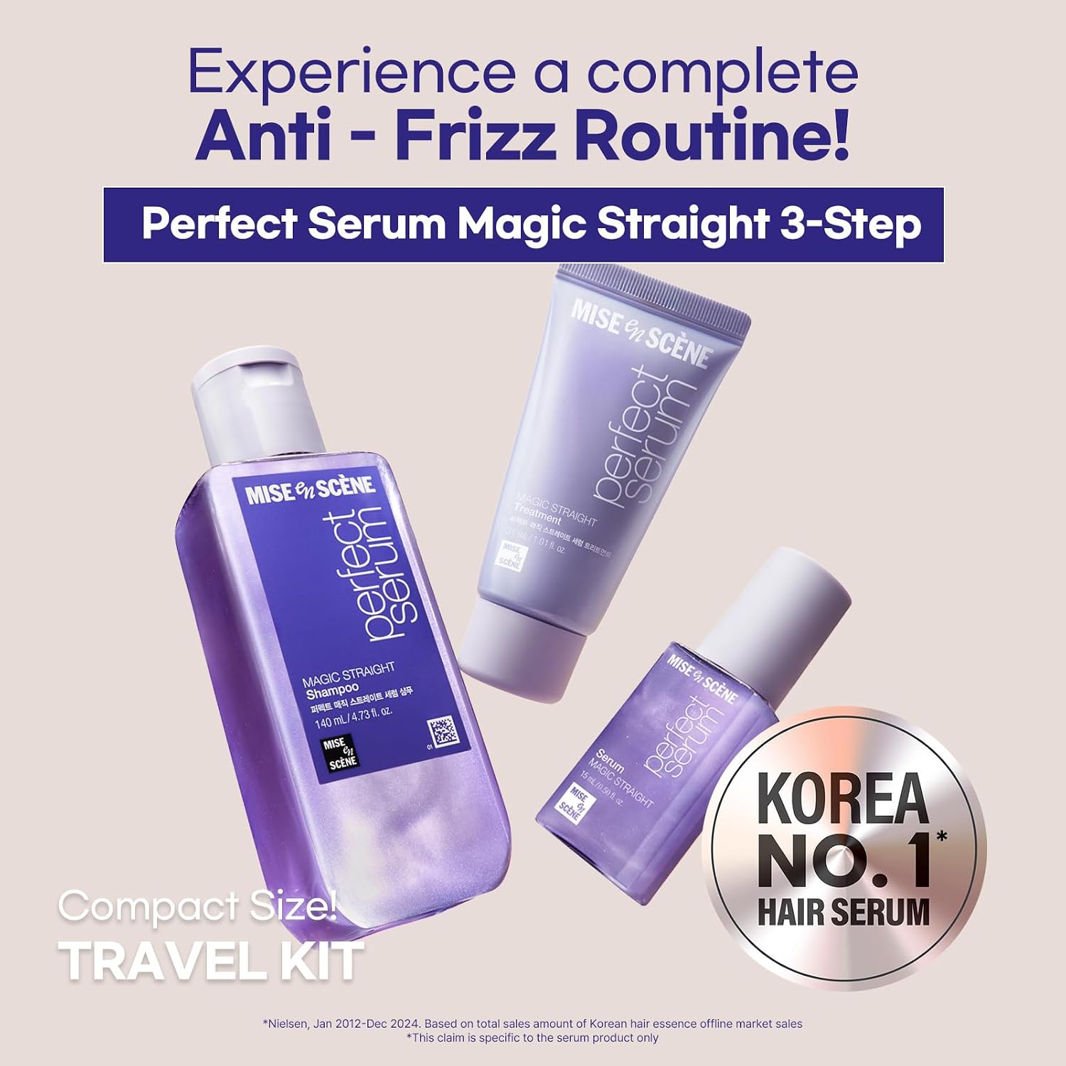 SET DE CUIDADO CAPILAR MISE EN SCENE MAGIC STRAIGHT SERUM TRAVEL KIT TSA - 2