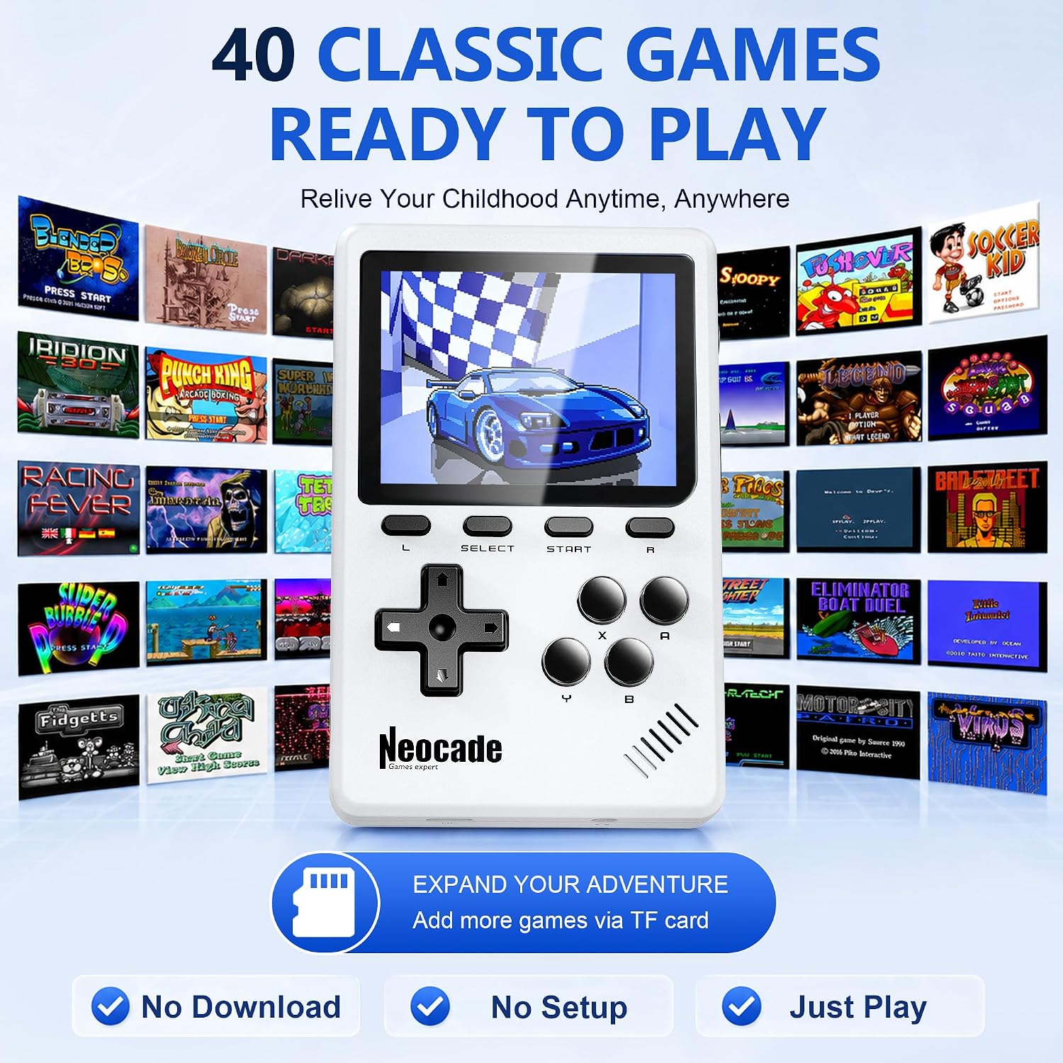 CONSOLA PORTÁTIL RETRO NEOCADE PANTALLA 3' IPS 40 JUEGOS INTEGRADOS - 2