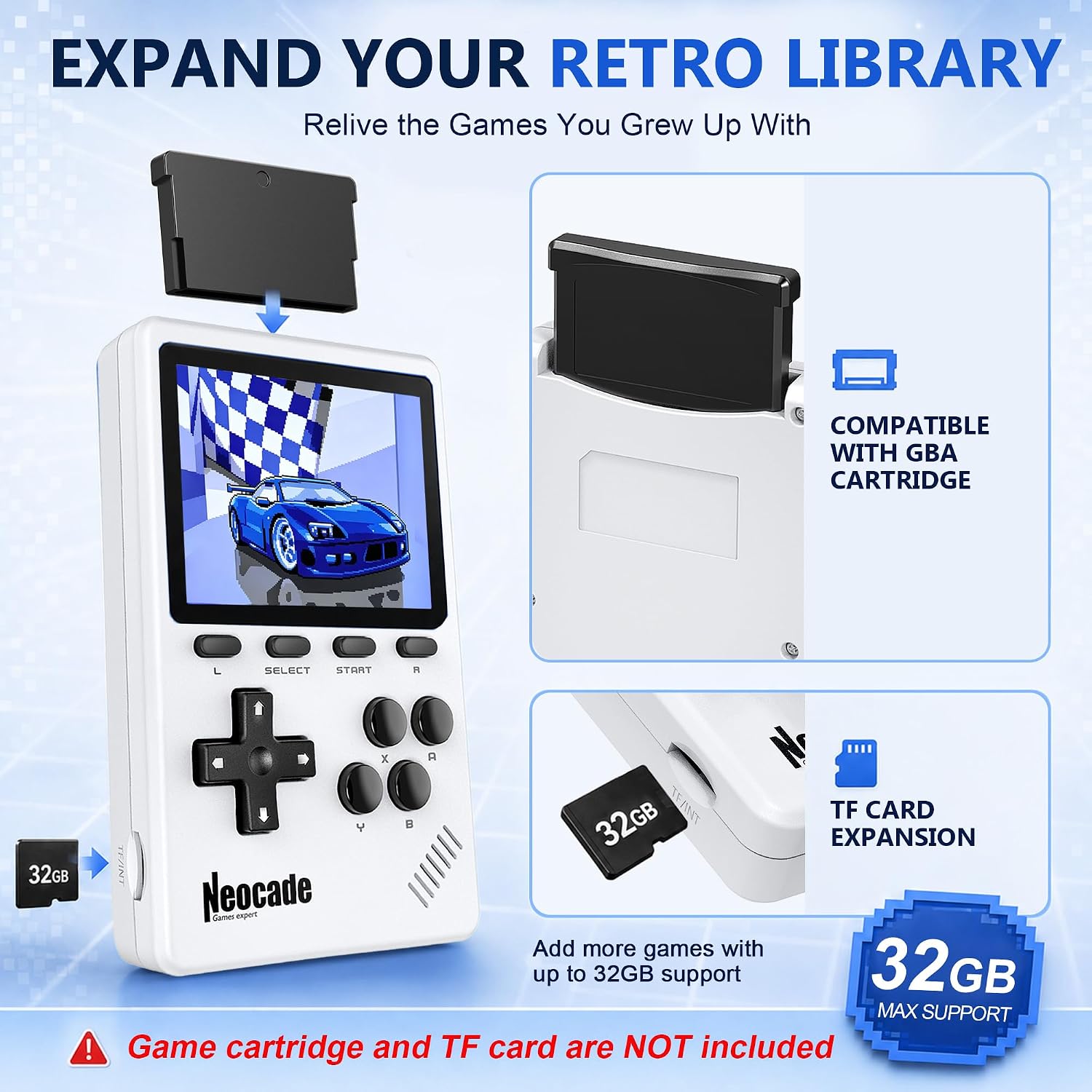 CONSOLA PORTÁTIL RETRO NEOCADE PANTALLA 3' IPS 40 JUEGOS INTEGRADOS - 3